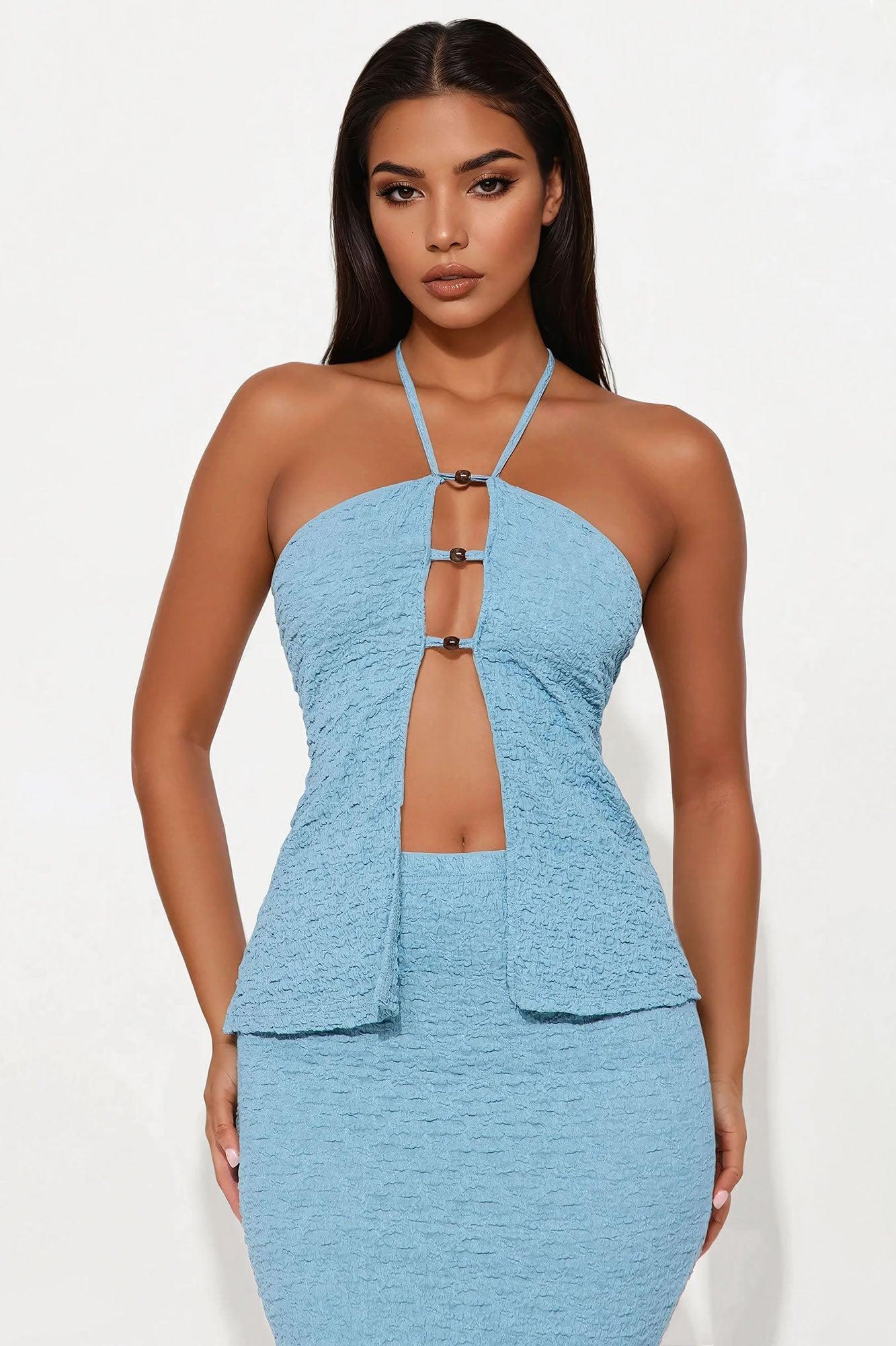 Mia Skirt Set - Blue Product Image