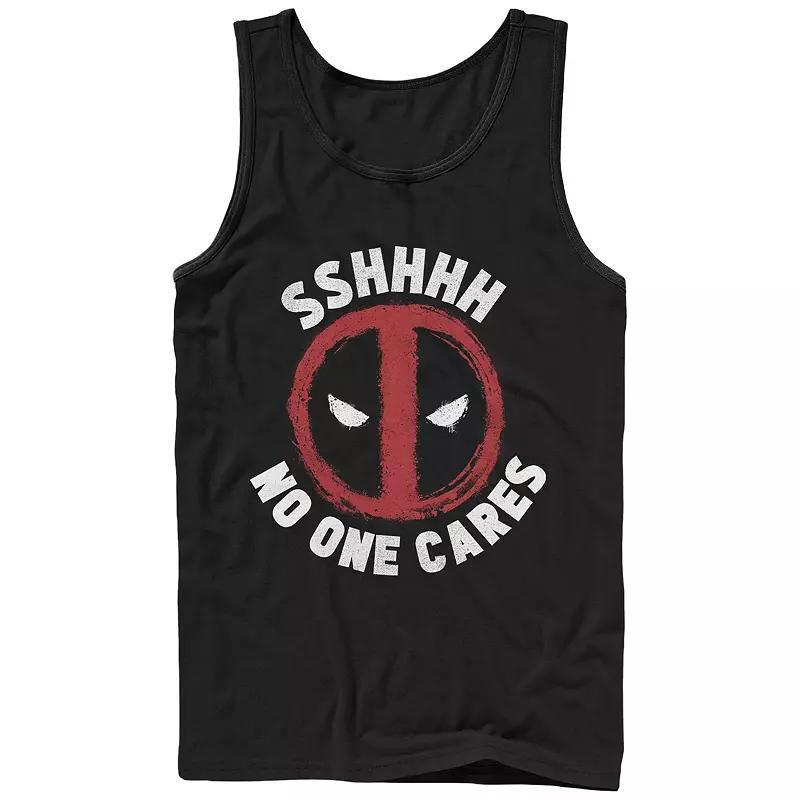 Men's Marvel Deadpool No One Cares Graphic Tank Top, Size: XXL, Black Product Image