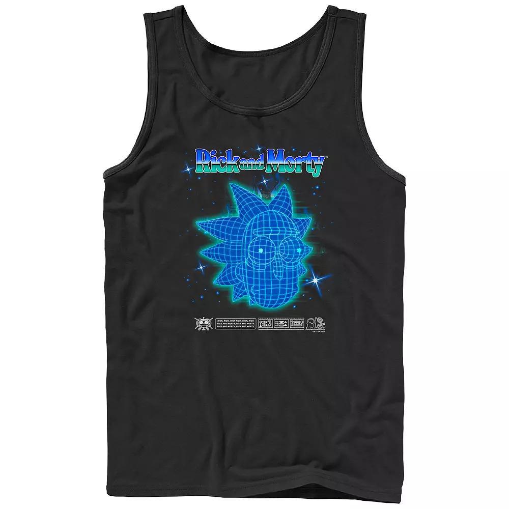 Men's Rick And Morty Rick Head Blueprint Graphic Tank Top, Size: XL, Black Product Image
