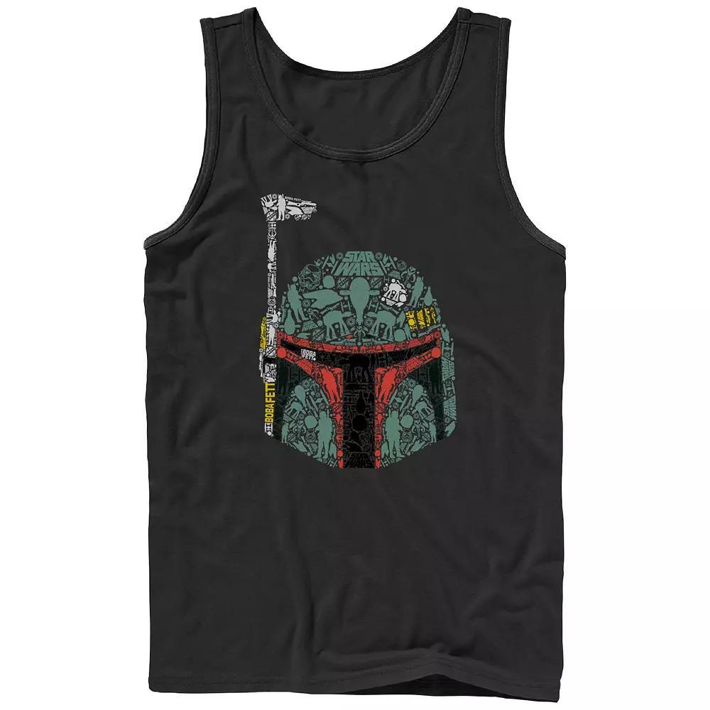 Men's Star Wars Boba Fett Helmet Icons Graphic Tank Top,  Product Image