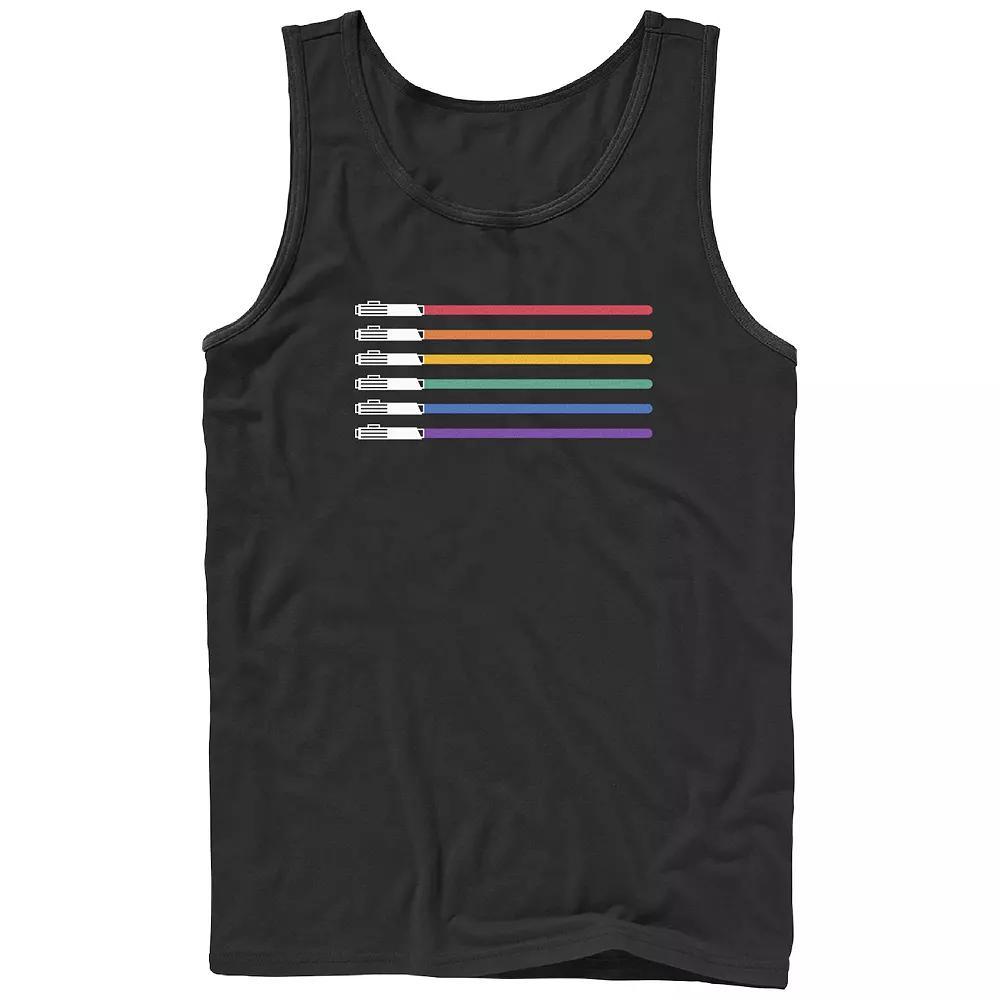 Men's Star Wars Lightsabers Pride Flag Graphic Tank,  Product Image