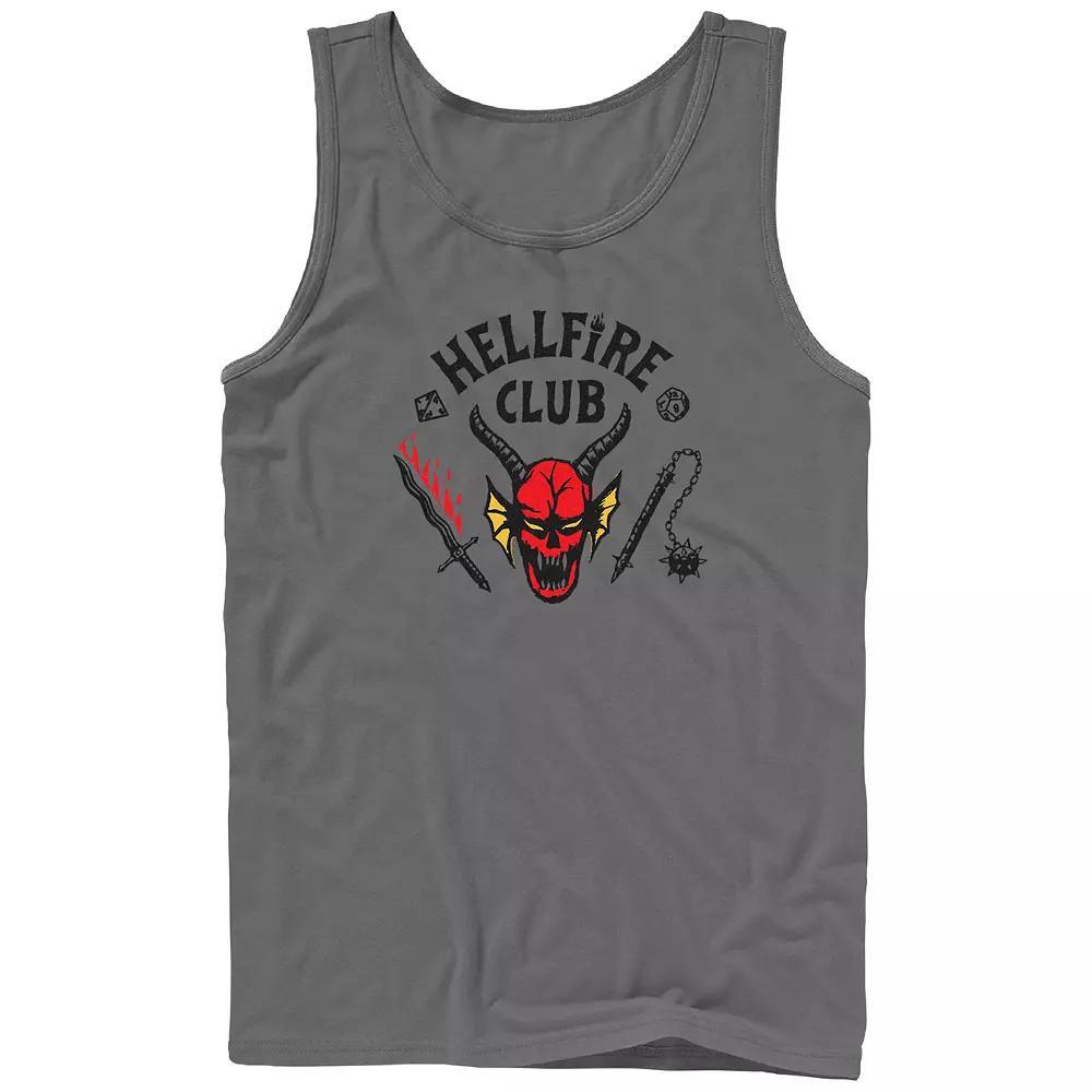 Men's Netflix Stranger Things Hellfire Club Logo Graphic Tank Top, Size: Small, Grey Product Image