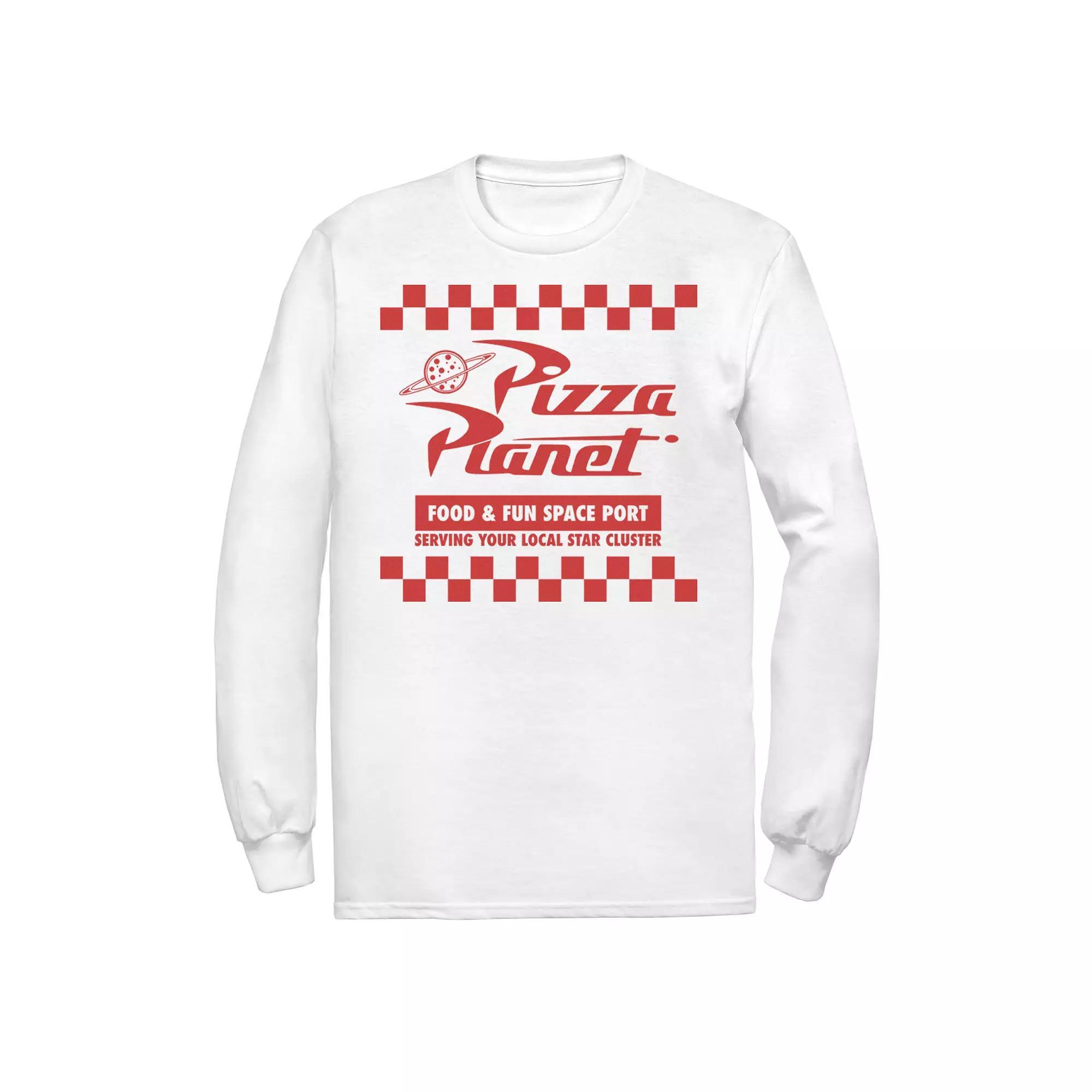 Men's Disney / Pixar Toy Story Pizza Planet Logo Long Sleeve Tee, Size: Large, White Product Image