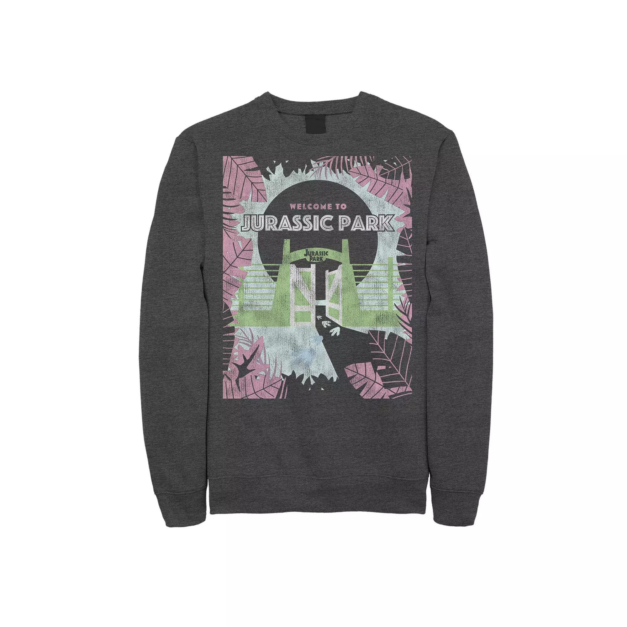 Men's Jurassic Park Welcome To Front Gate Poster Sweatshirt,  Product Image