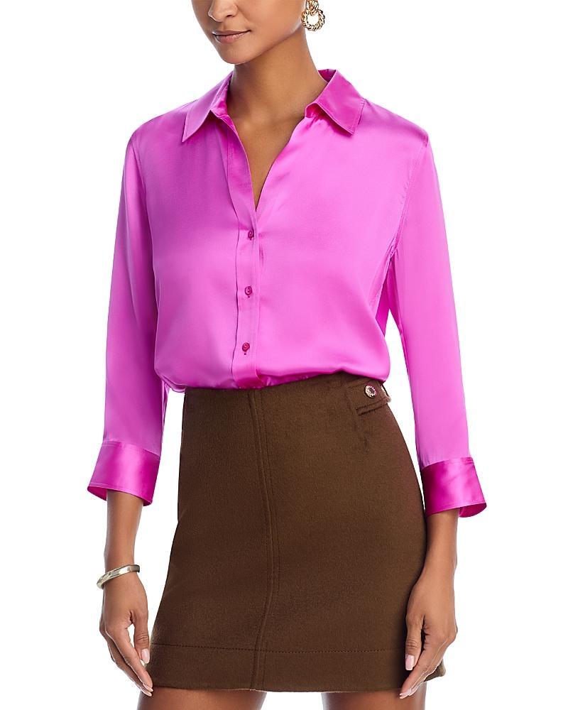 Womens Dani Three-Quarter Sleeve Silk Shirt Product Image