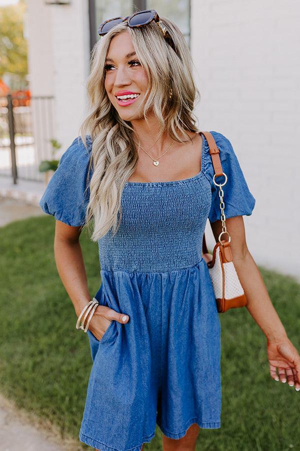 Allure Avenue Denim Romper Product Image