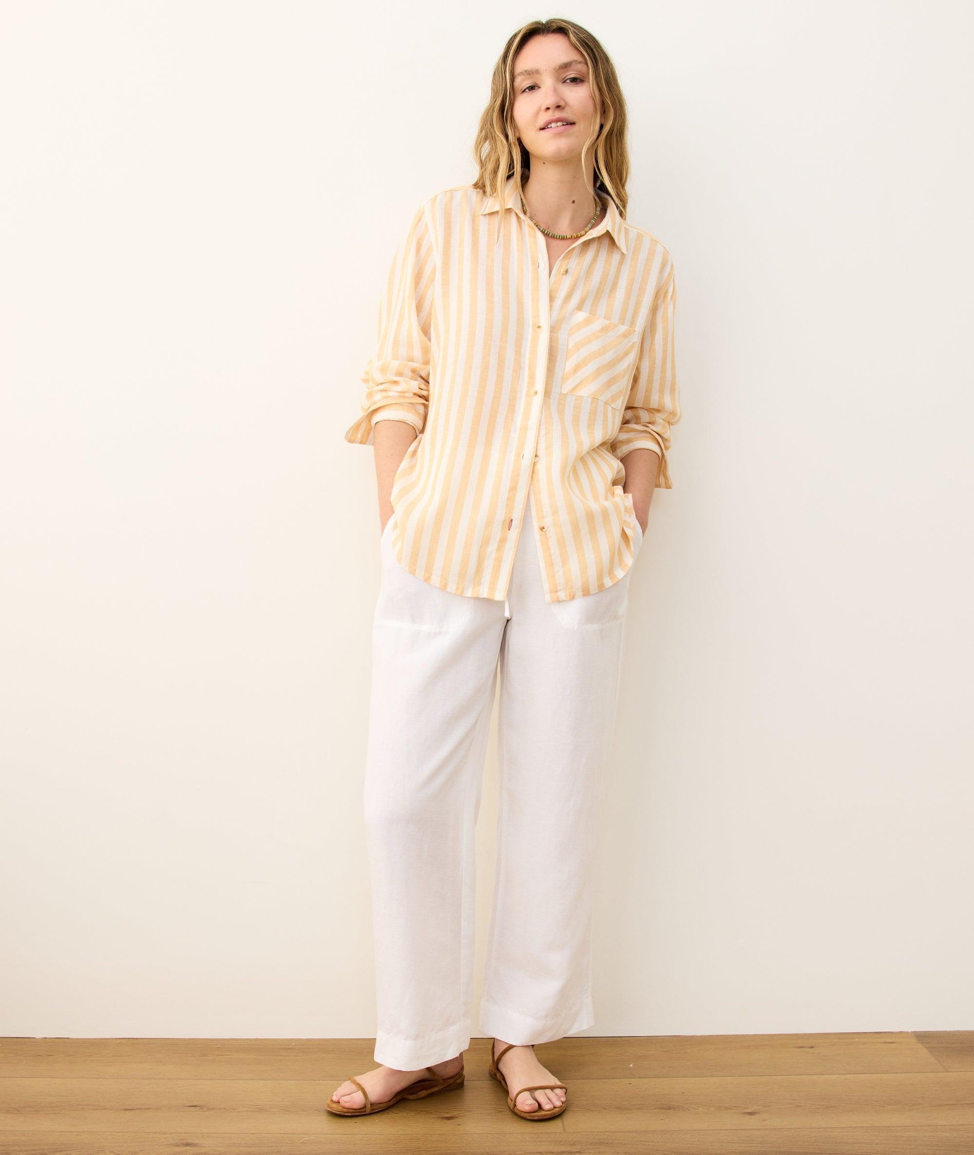 Linen Drawstring Straight Leg Pant Product Image