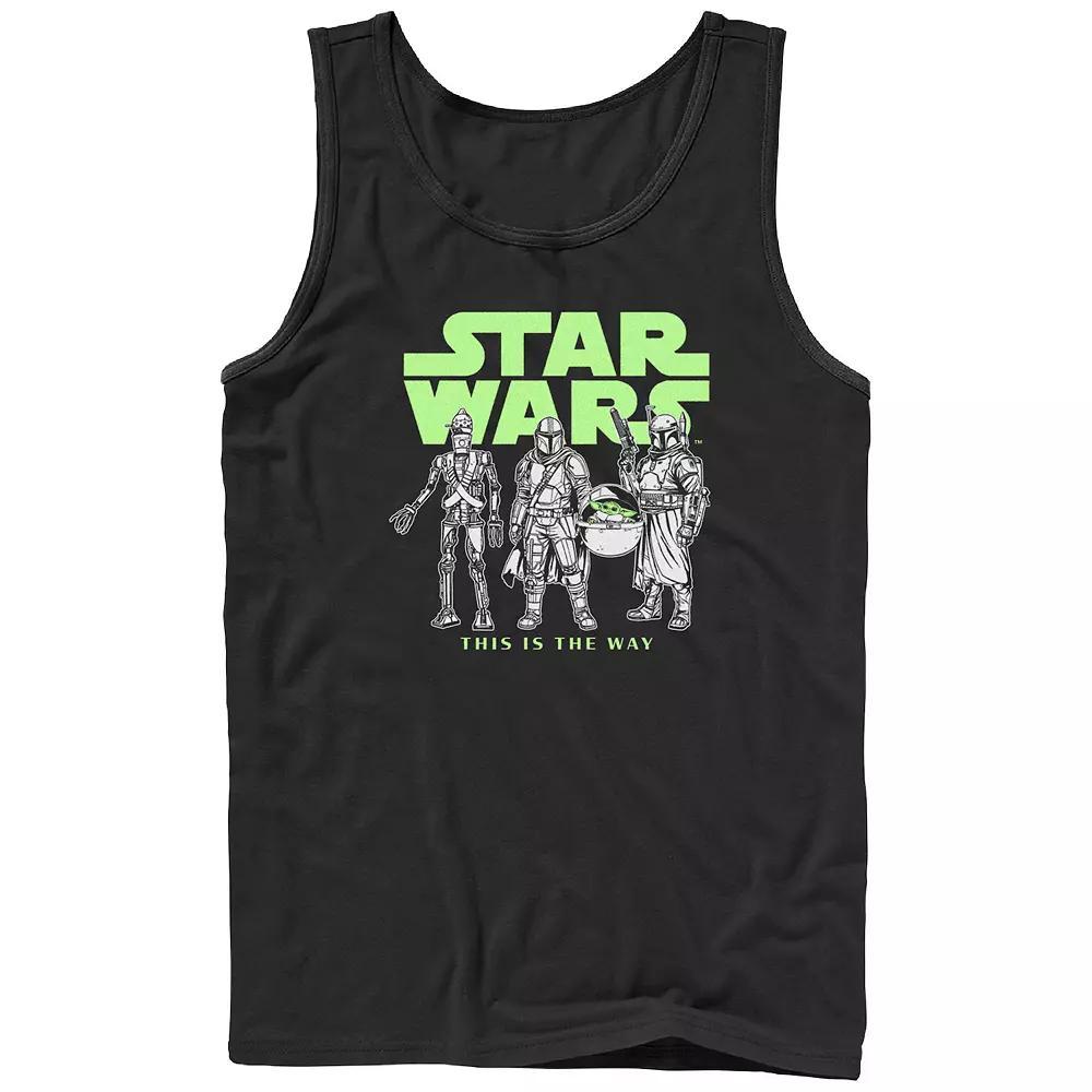 Men's Star Wars The Mandalorian Logo Lineup Graphic Tank Top, Size: Large, Black Product Image