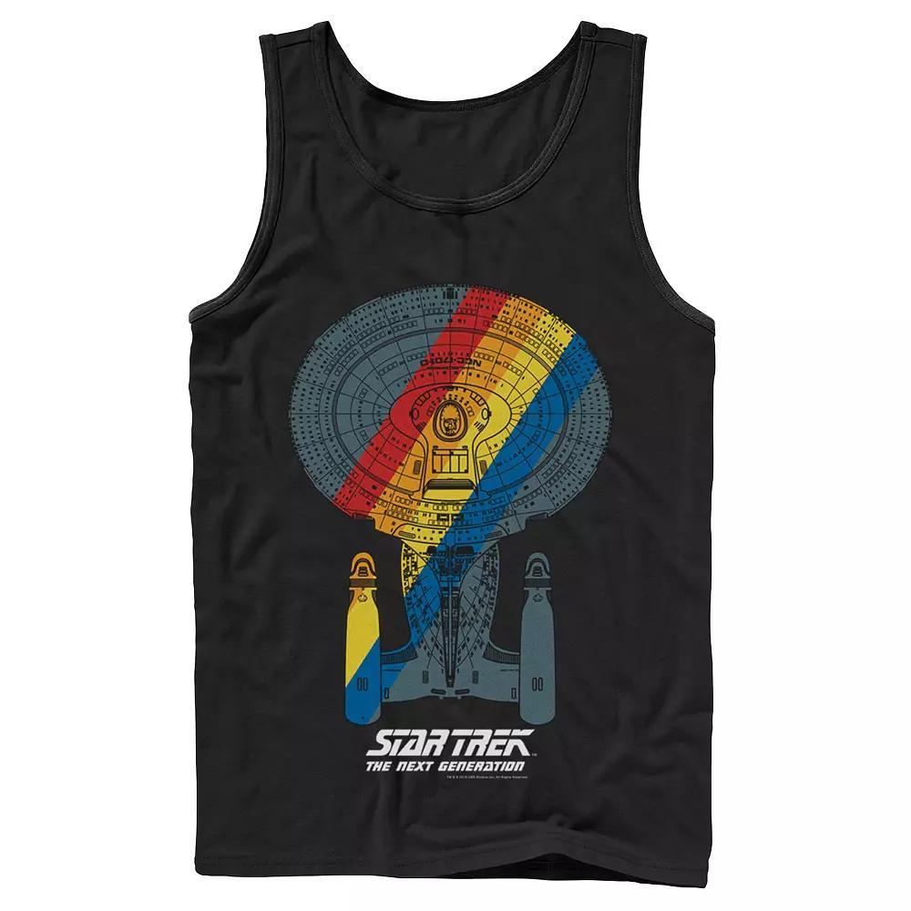 Men's Star Trek Next Generation Retro Rainbow Ship Tank Top,  Product Image