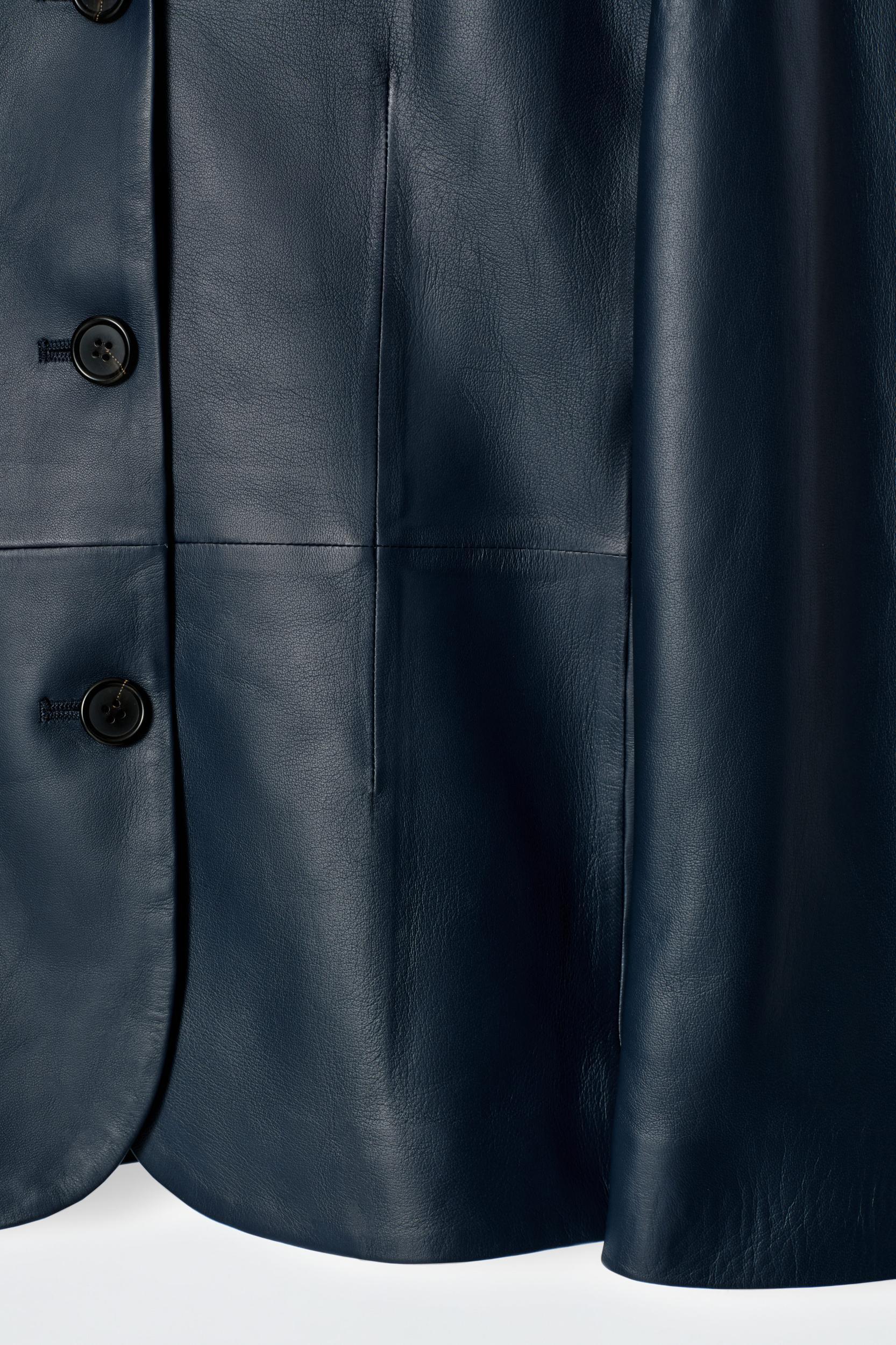 LEATHER SINGLE-BREASTED BLAZER Product Image