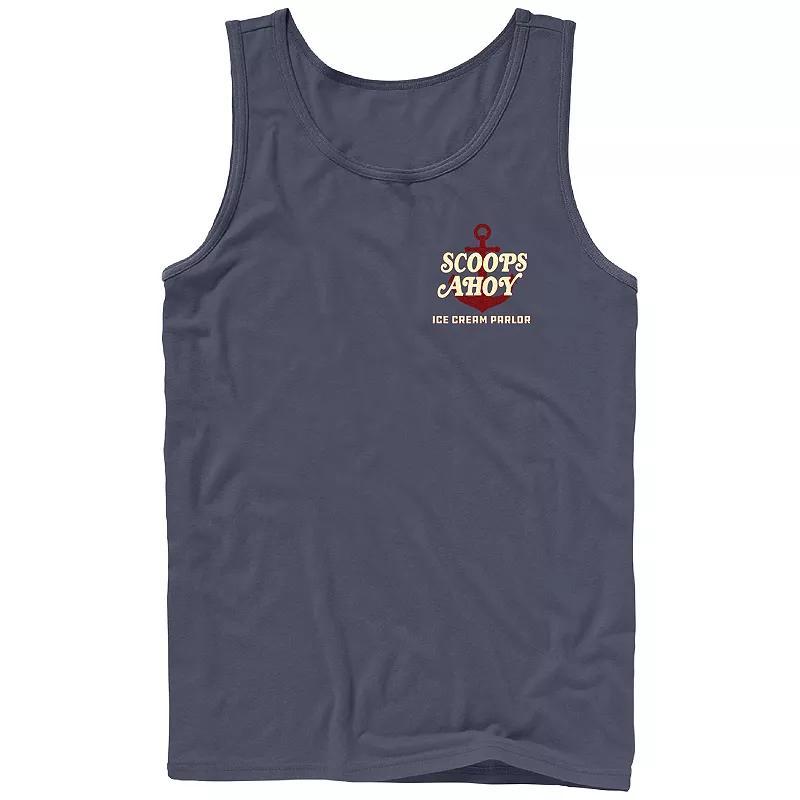 Men's Netflix Stranger Things Scoops Ahoy Ice Cream Parlor Graphic Tank Top,  Product Image