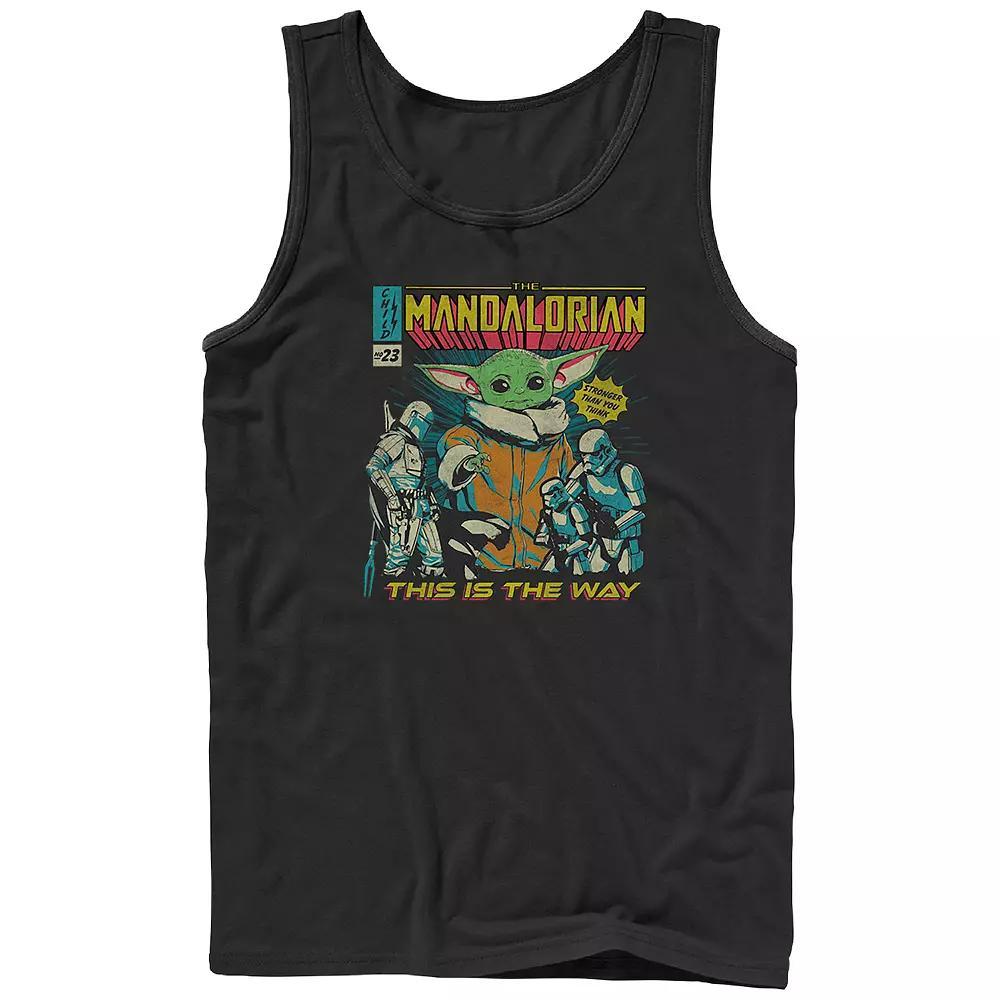 Men's Star Wars The Mandalorian Grogu Comic Cover Graphic Tank Top,  Product Image
