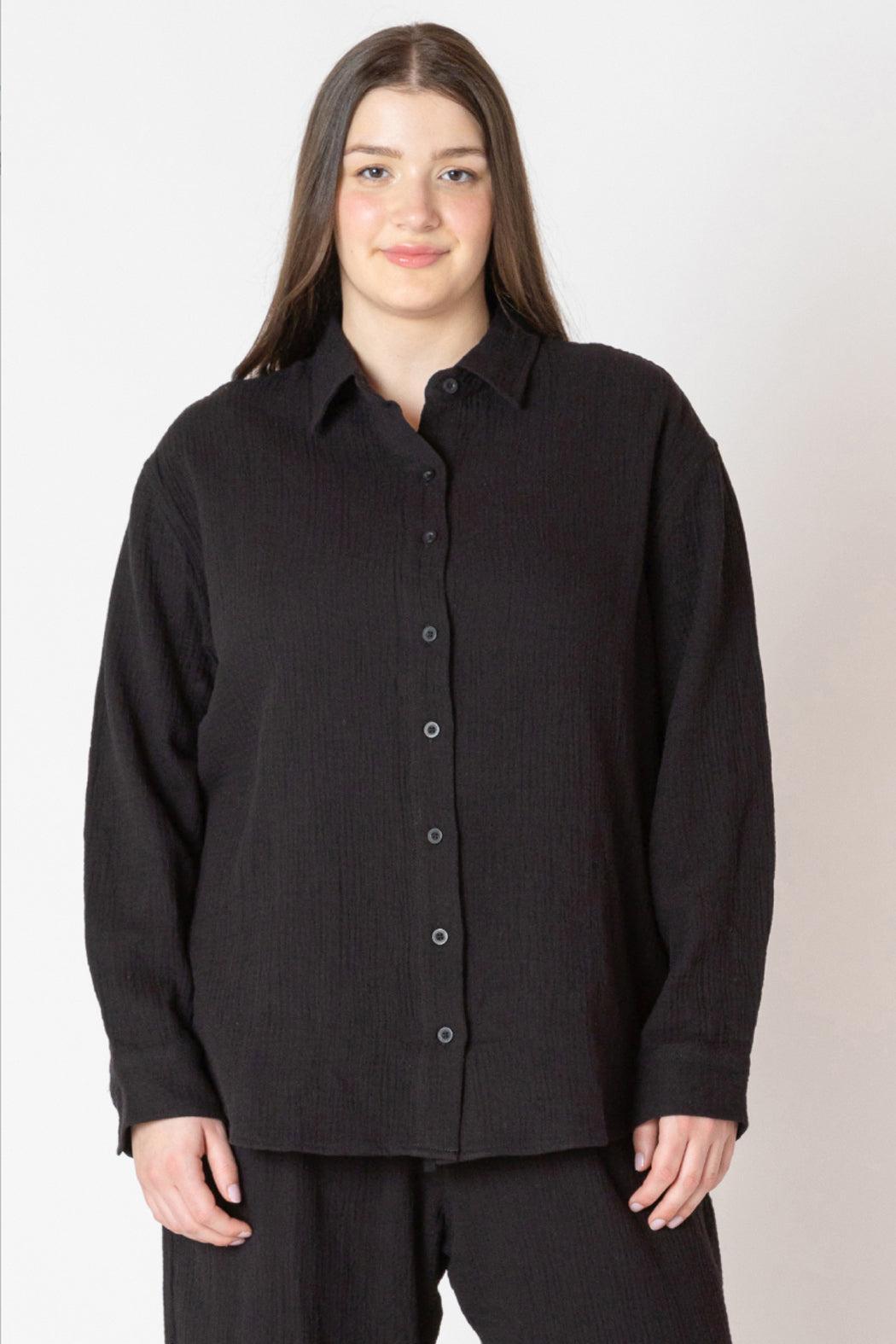 Textured Button Up Blouse Product Image