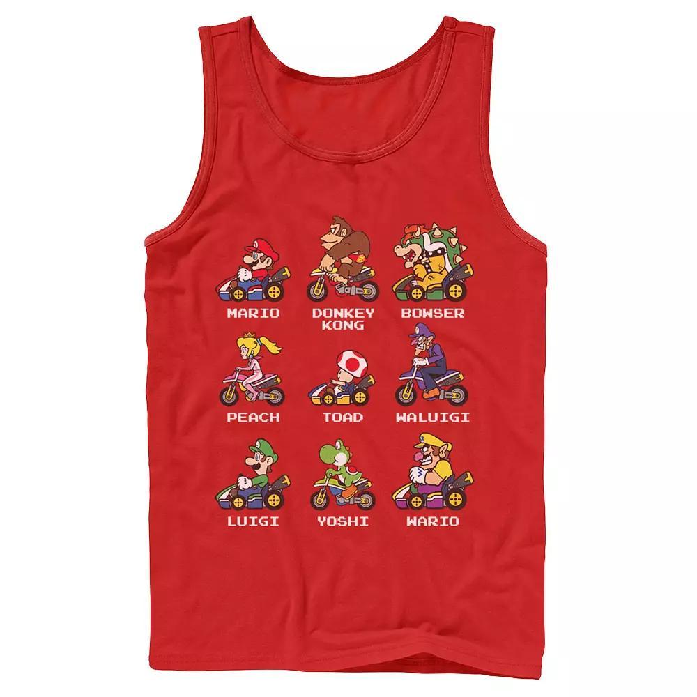 Men's Nintendo Mario Kart Racers Side View Names Tank Top,  Product Image