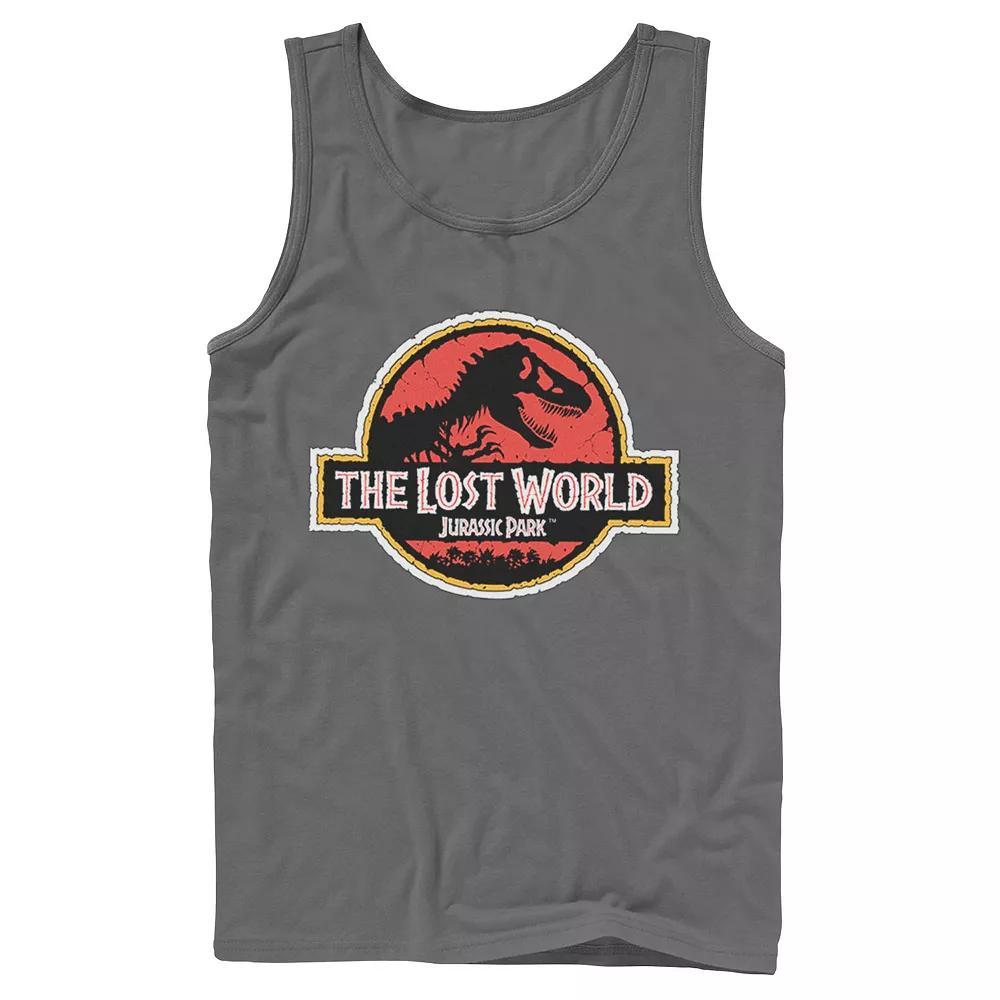 Men's Jurassic Park Neon Gradient Scene Tank Top,  Product Image