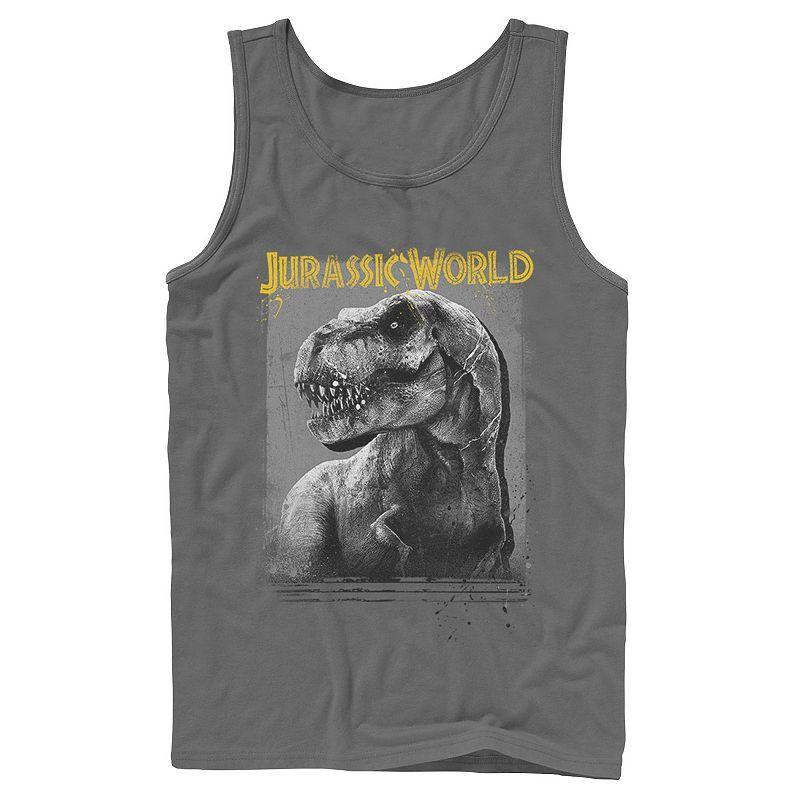 Mens Jurassic World T-Rex Profile Shading Graphic Tank Top Blue Product Image