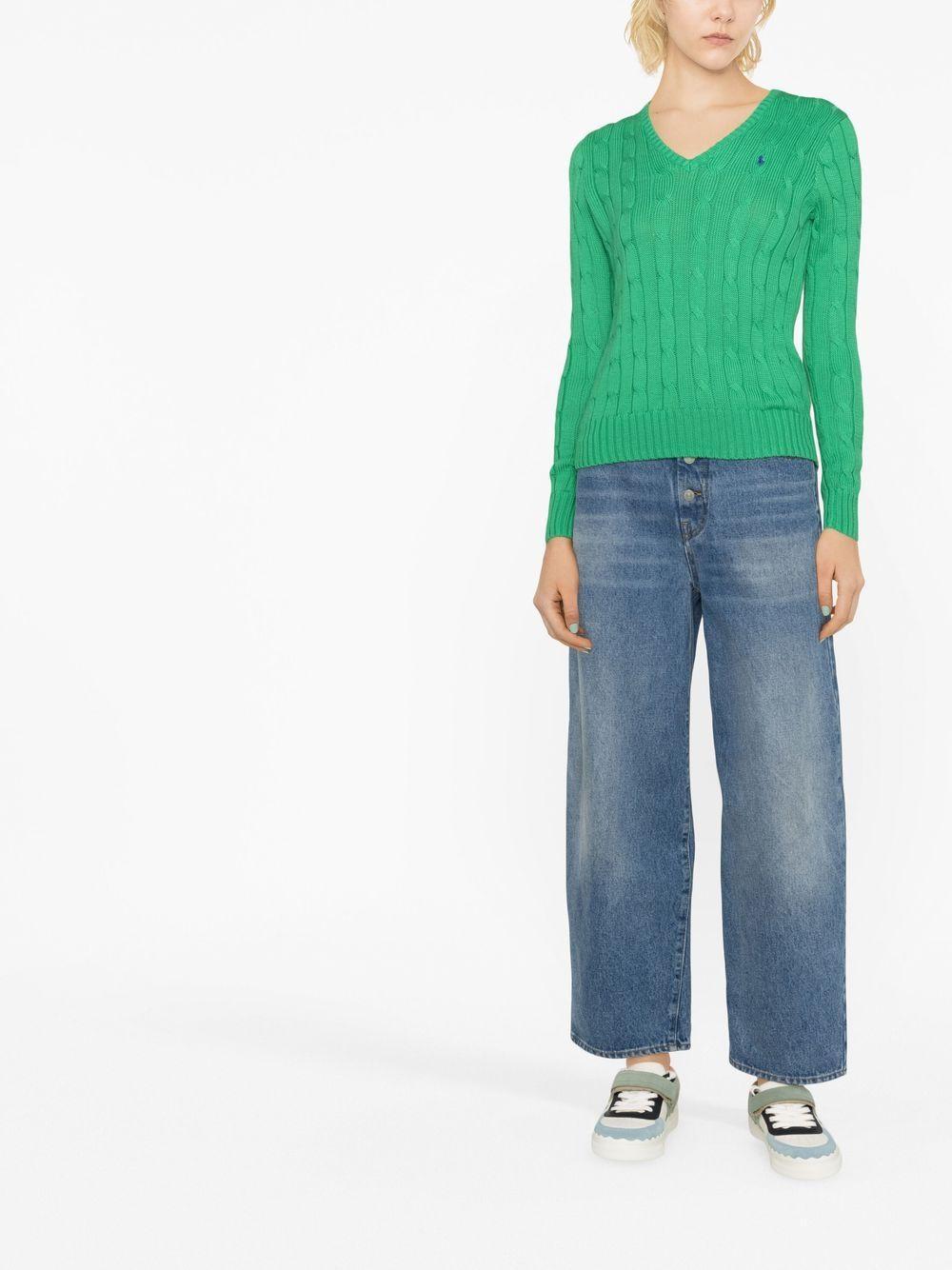 POLO RALPH LAUREN Cable-knit Cotton Sweater In Green Product Image