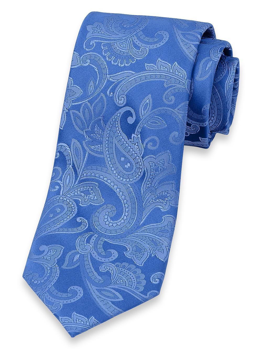 Paisley Woven Silk Tie - Blue Product Image