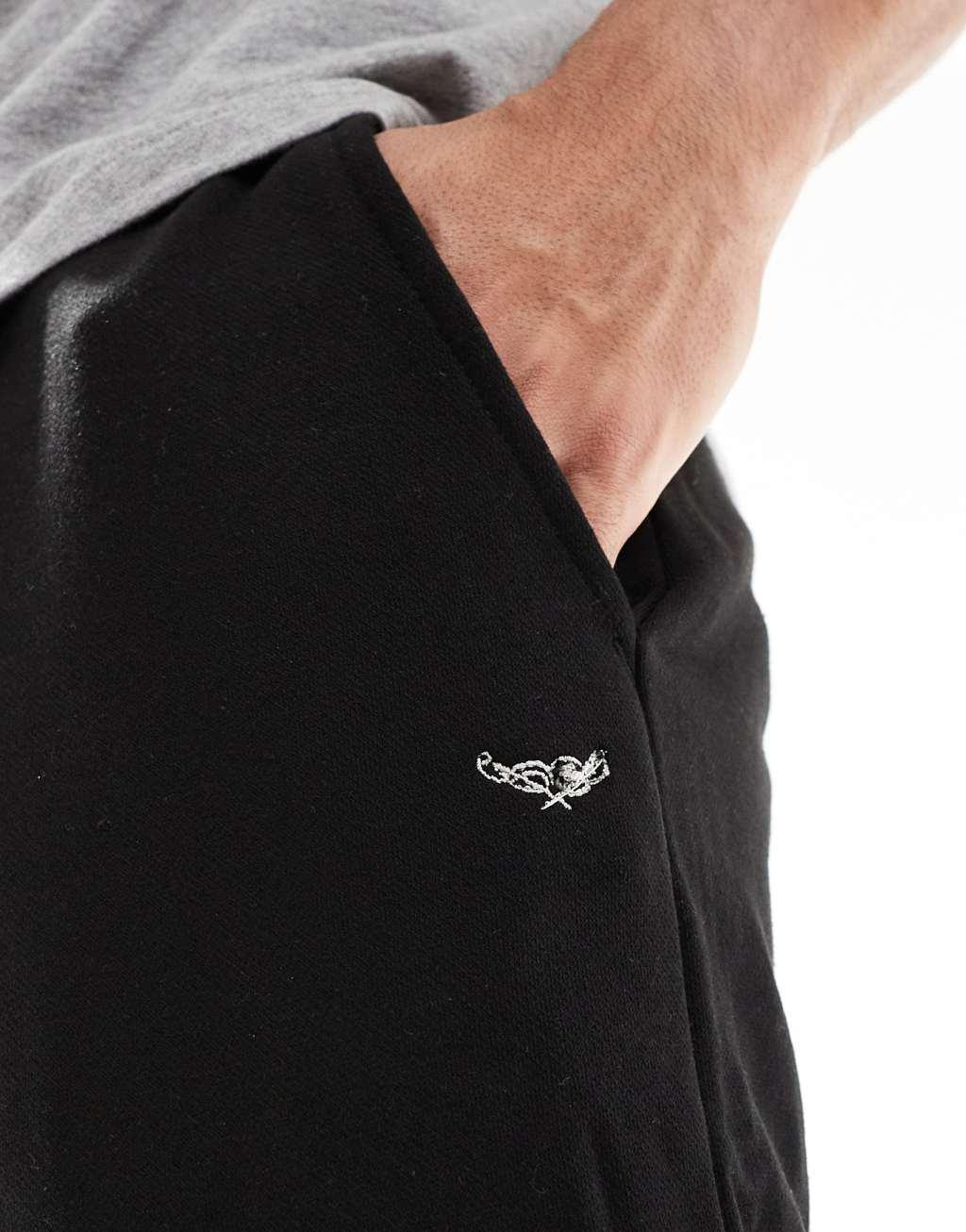 Threadbare sweatpants with ankle toggle adjuster in black Product Image