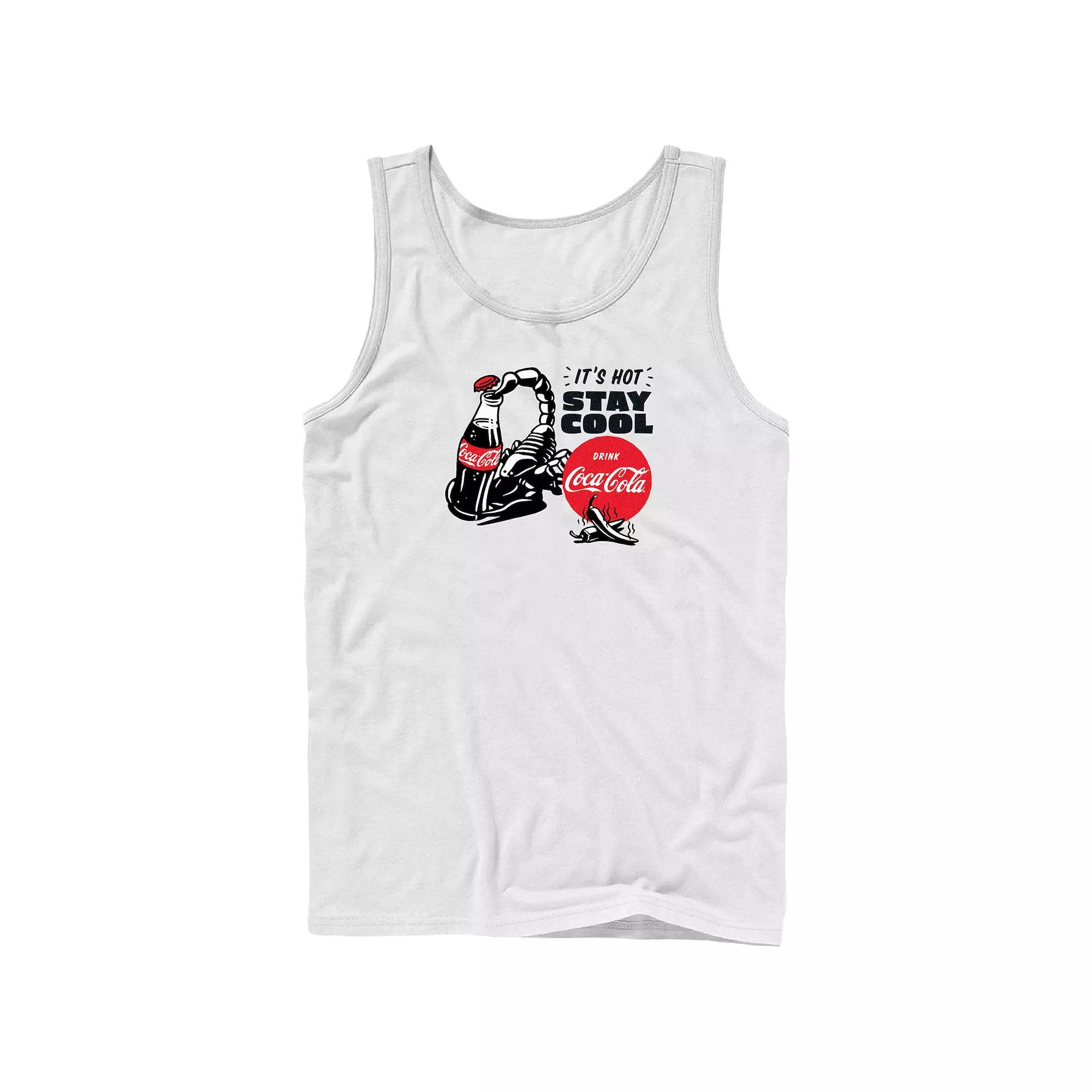 Men's Drink Coca-Cola Stay Cool Graphic Tank Top, Size: XL, White Product Image