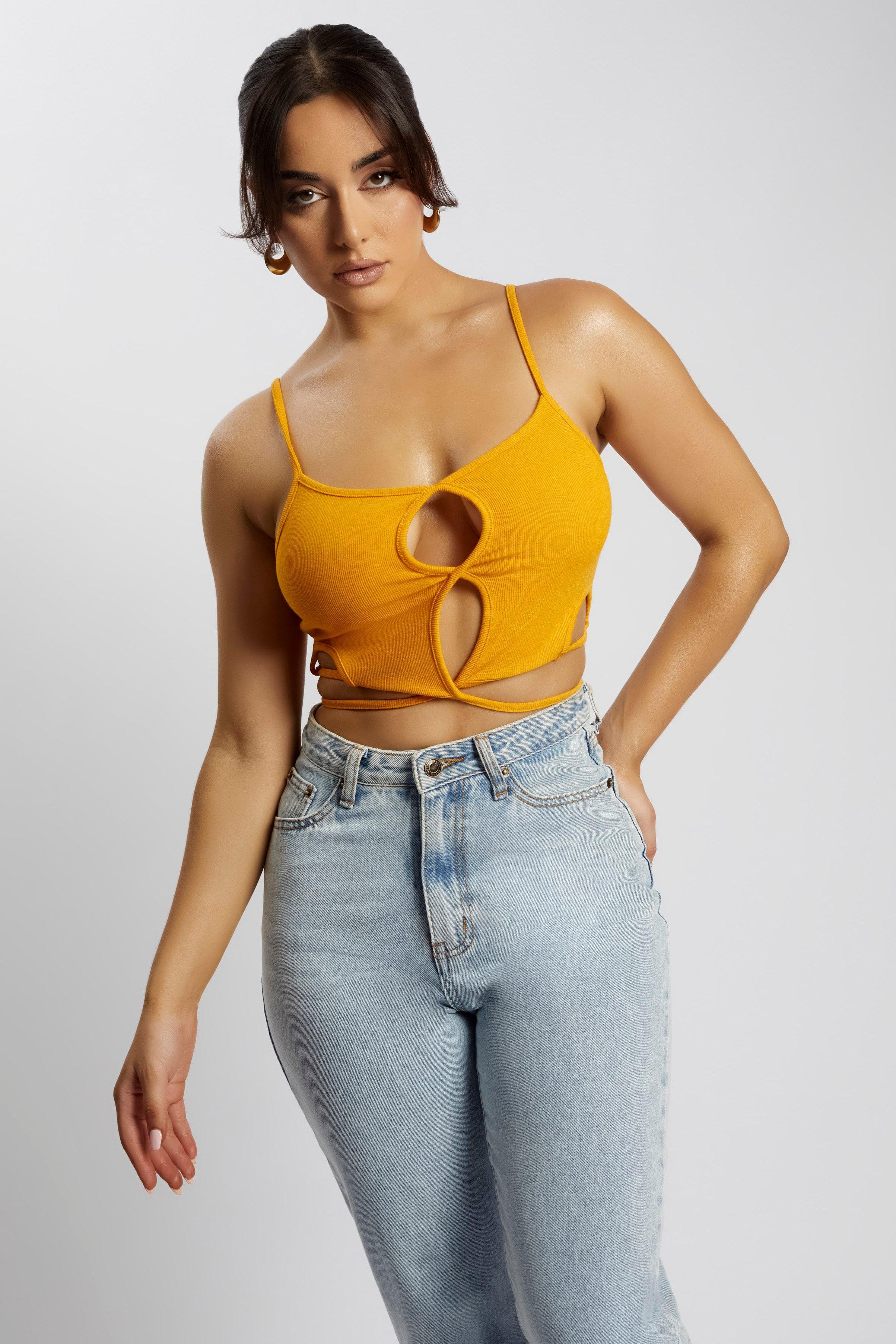 Ayesha Cut Out Singlet - Mango Product Image