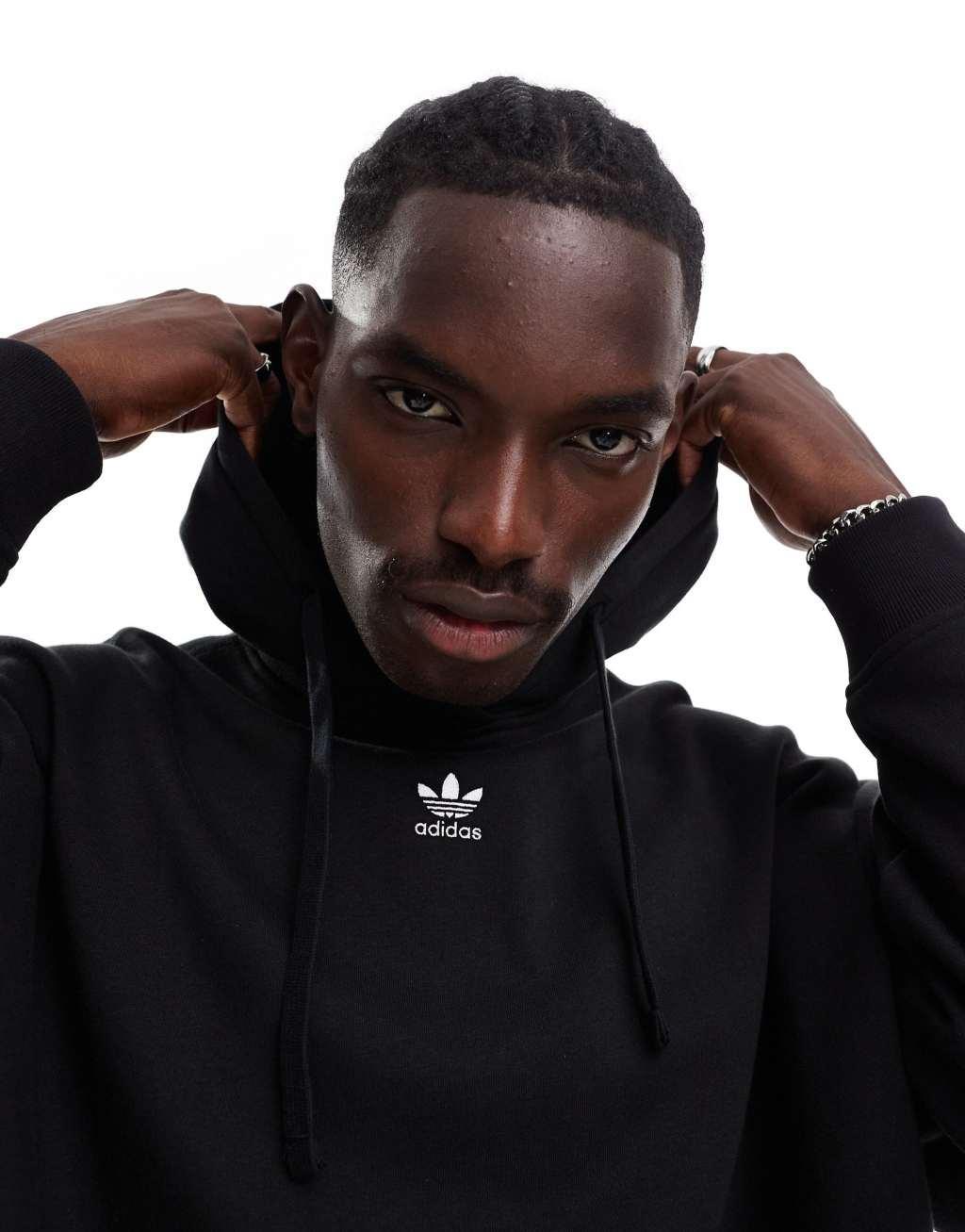 adidas Originals essential oversized hoodie in black Product Image