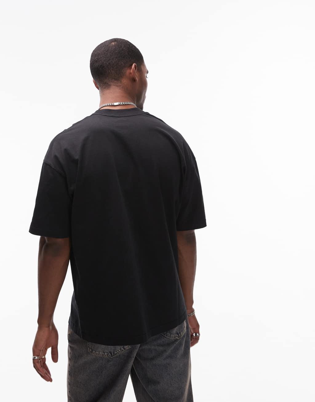 AllSaints Biggy tonal logo t-shirt in black Product Image