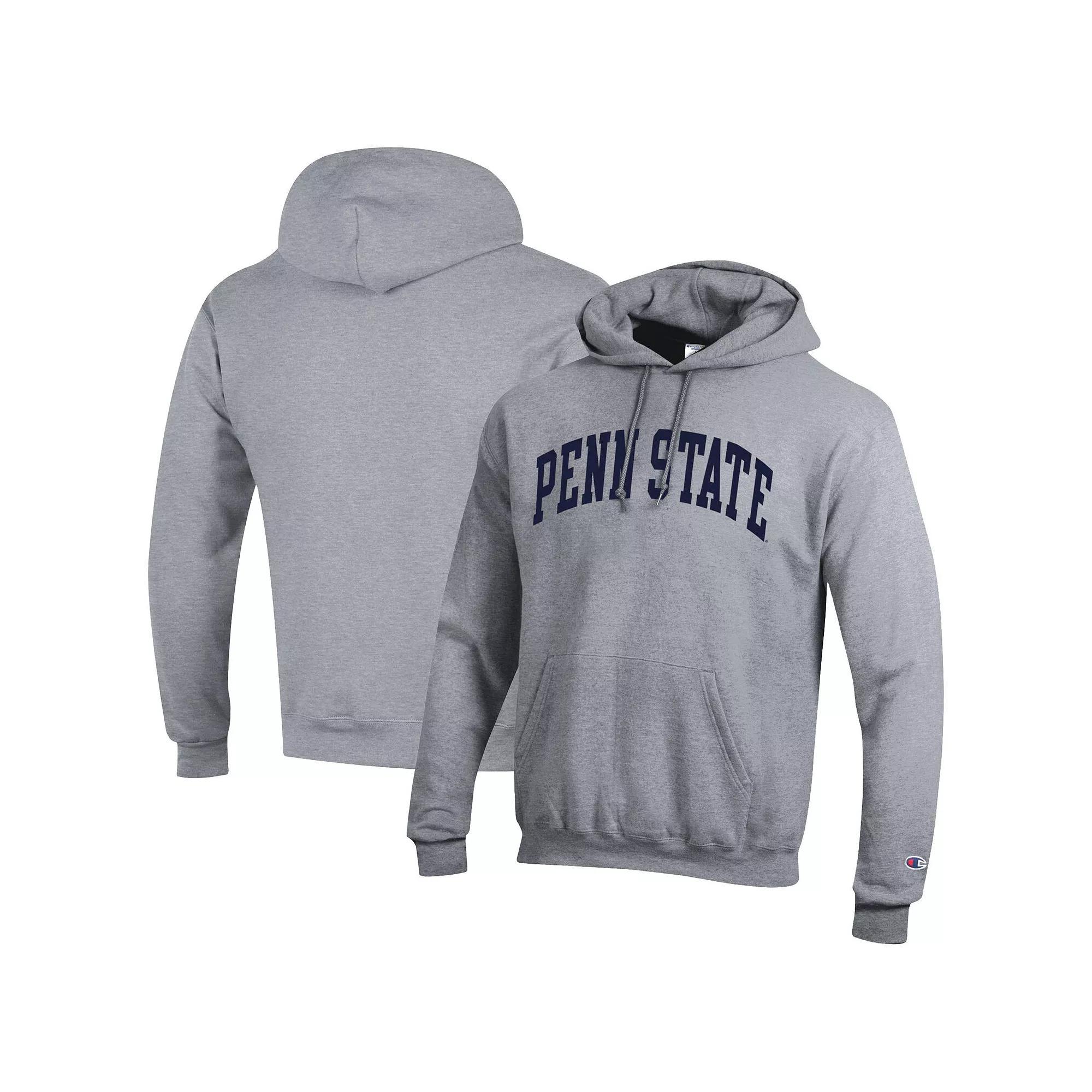 Men's Champion Heather Gray Penn State Nittany Lions Basic Arch Fleece Pullover Hoodie,  Product Image
