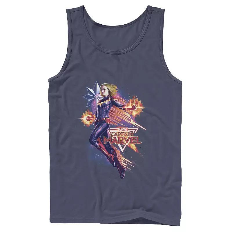 Mens Marvel Captain Marvel Shooting Star Portrait Tank Top Blue Product Image