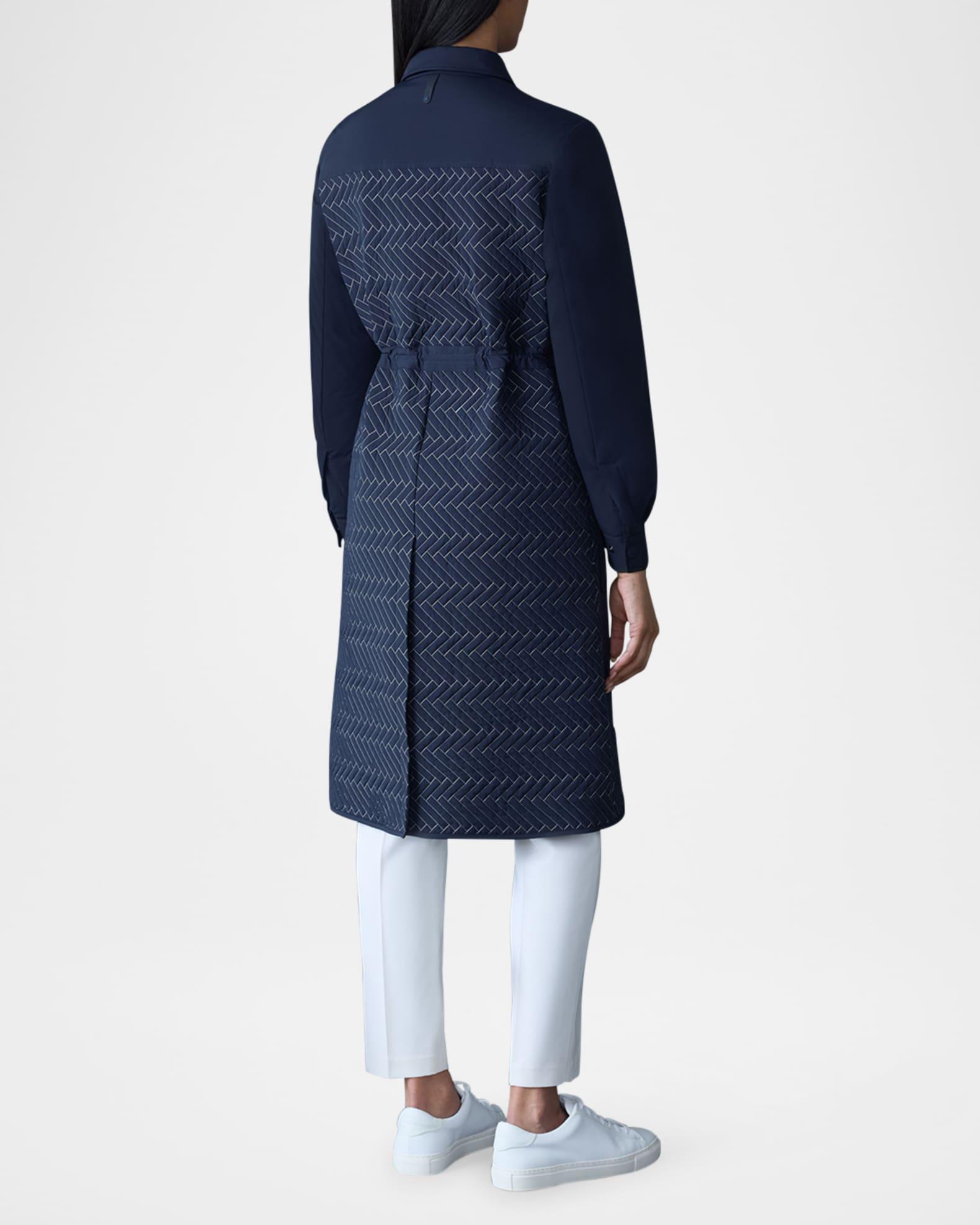 Chevron Quilted Long Down Coat Product Image