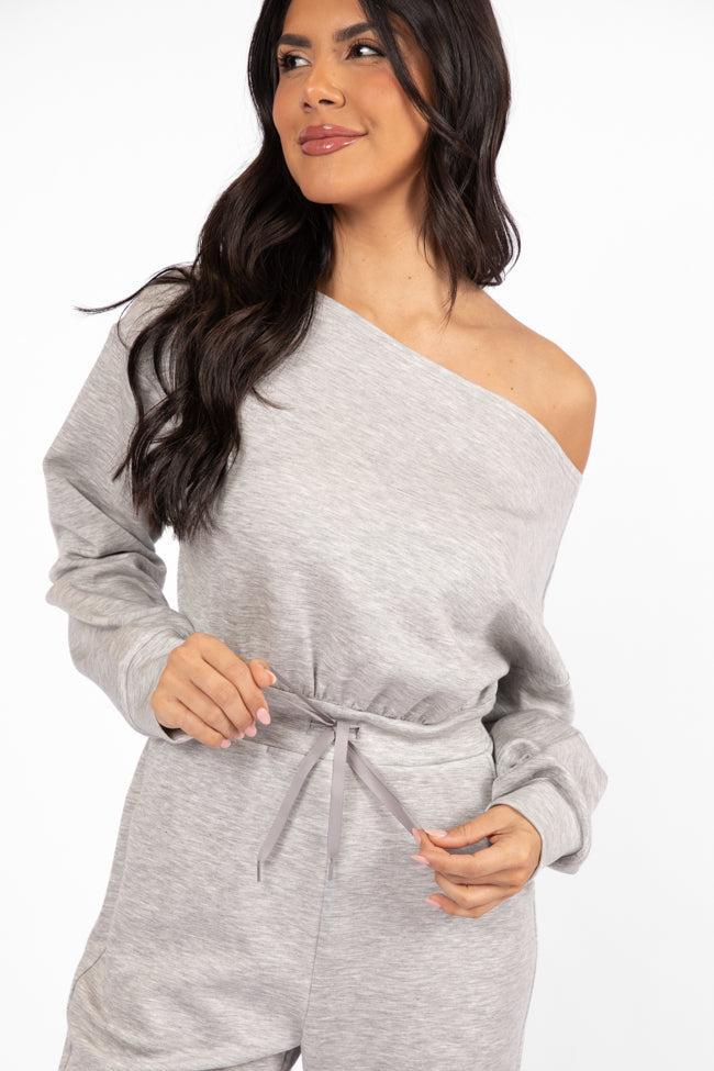 Wear It Out Heather Grey Boat Neck Jumpsuit FINAL SALE Product Image