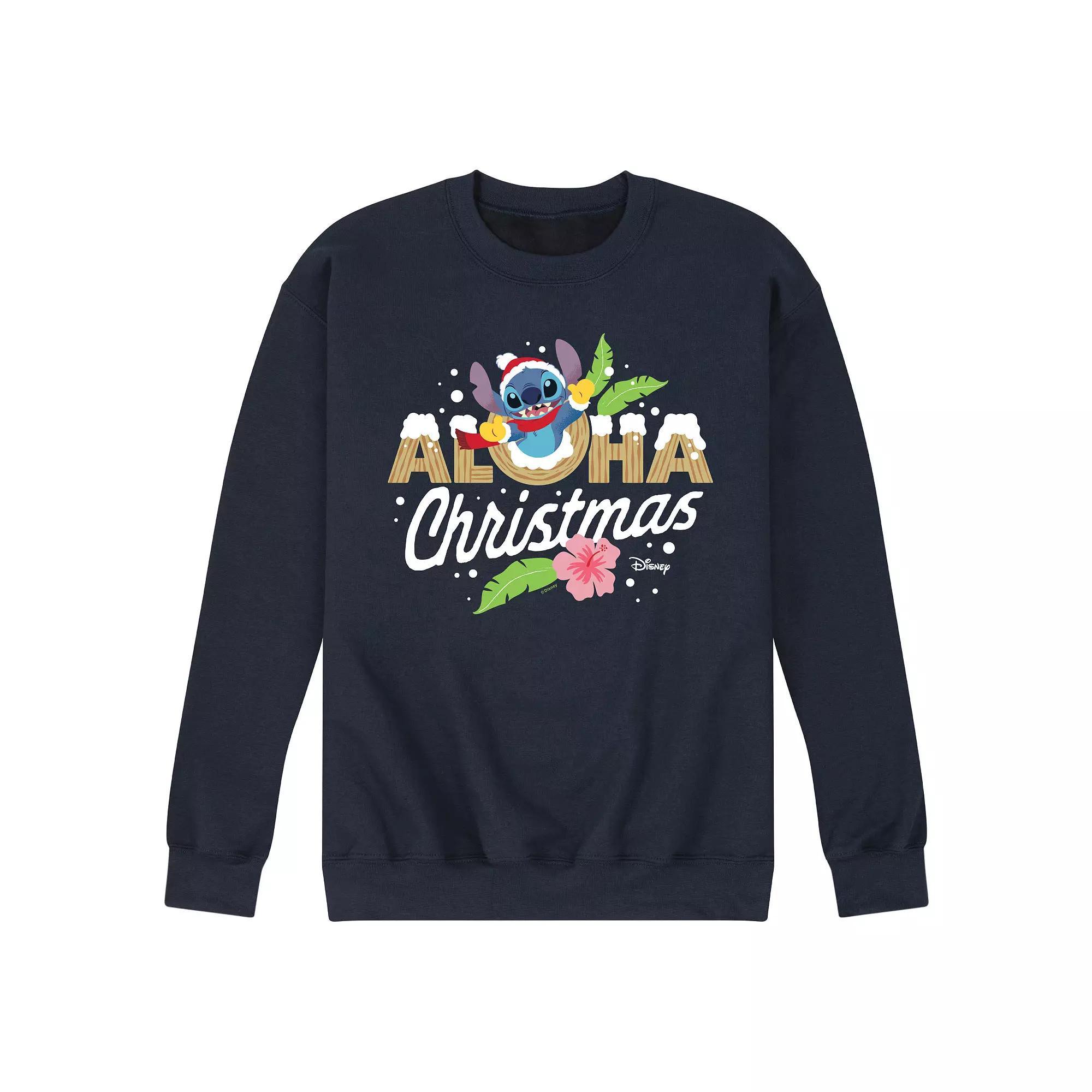 Disney's Lilo & Stitch Men's Aloha Christmas Fleece Sweatshirt,  Product Image