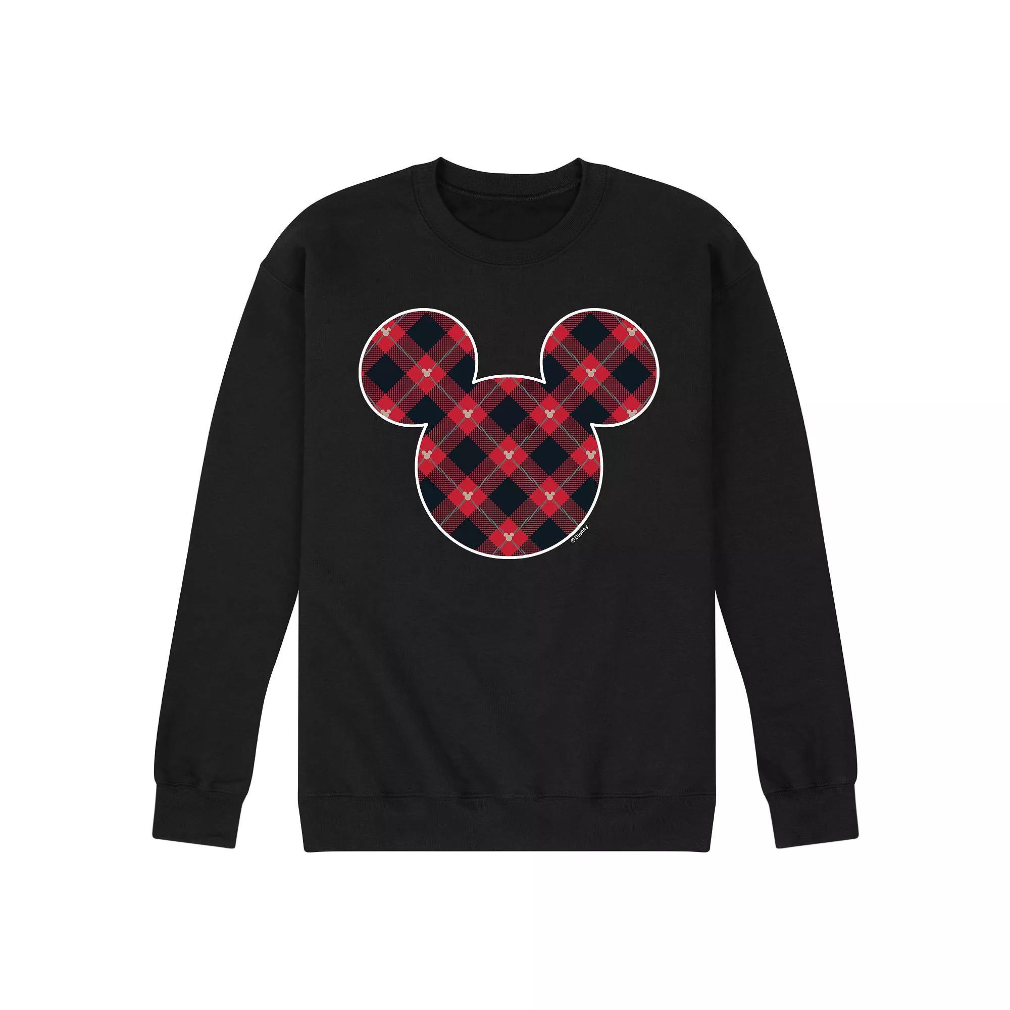 Disney's Men's Mickey Mouse Silhouette Plaid Fill Tee,  Product Image