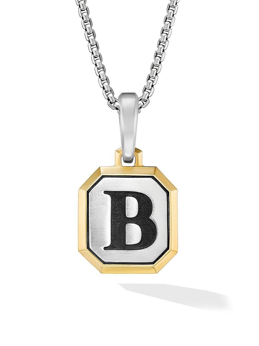 Mens Initial Amulet in Sterling Silver Product Image