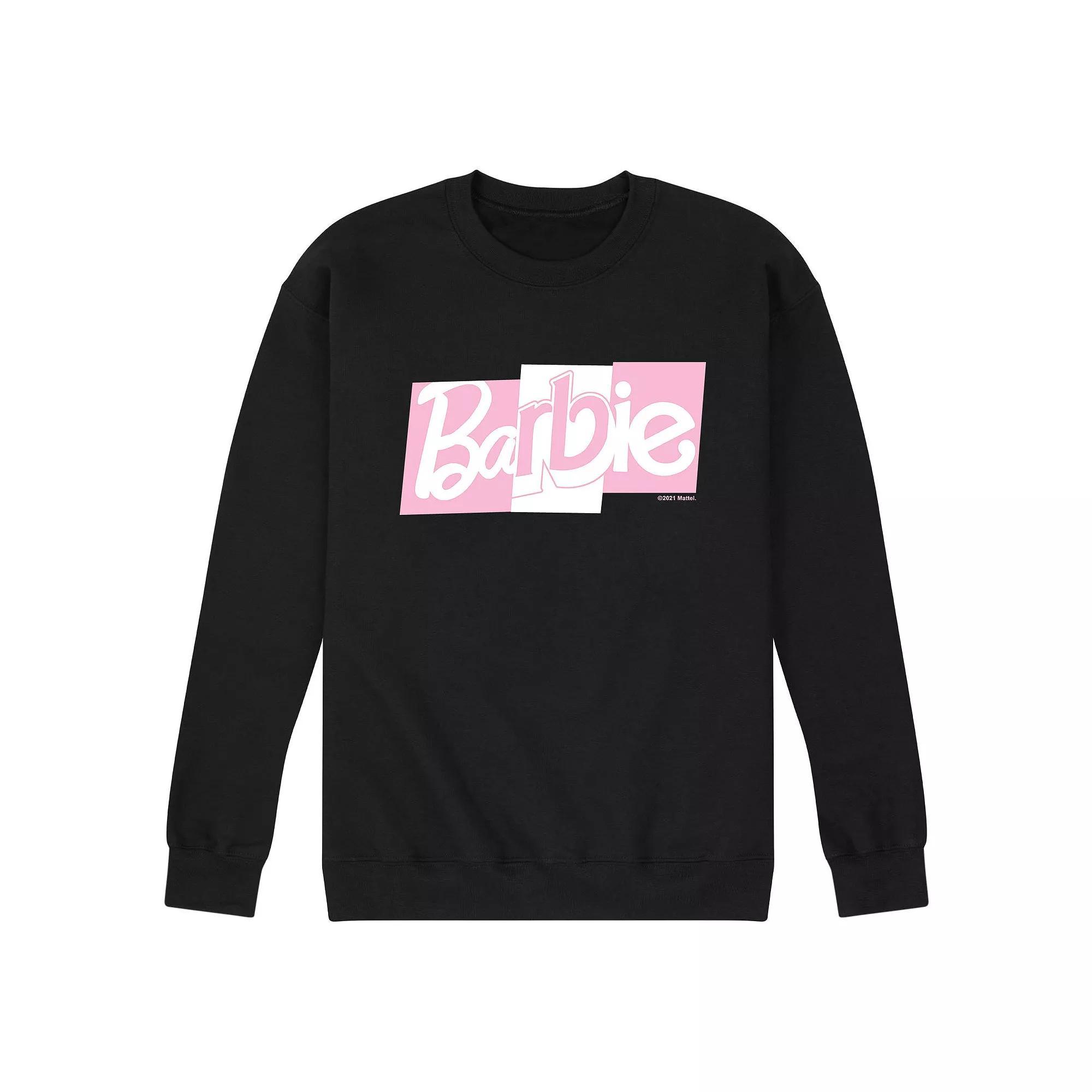 Men's Barbie Logo Fleece Sweatshirt, Size: Large, Black Product Image