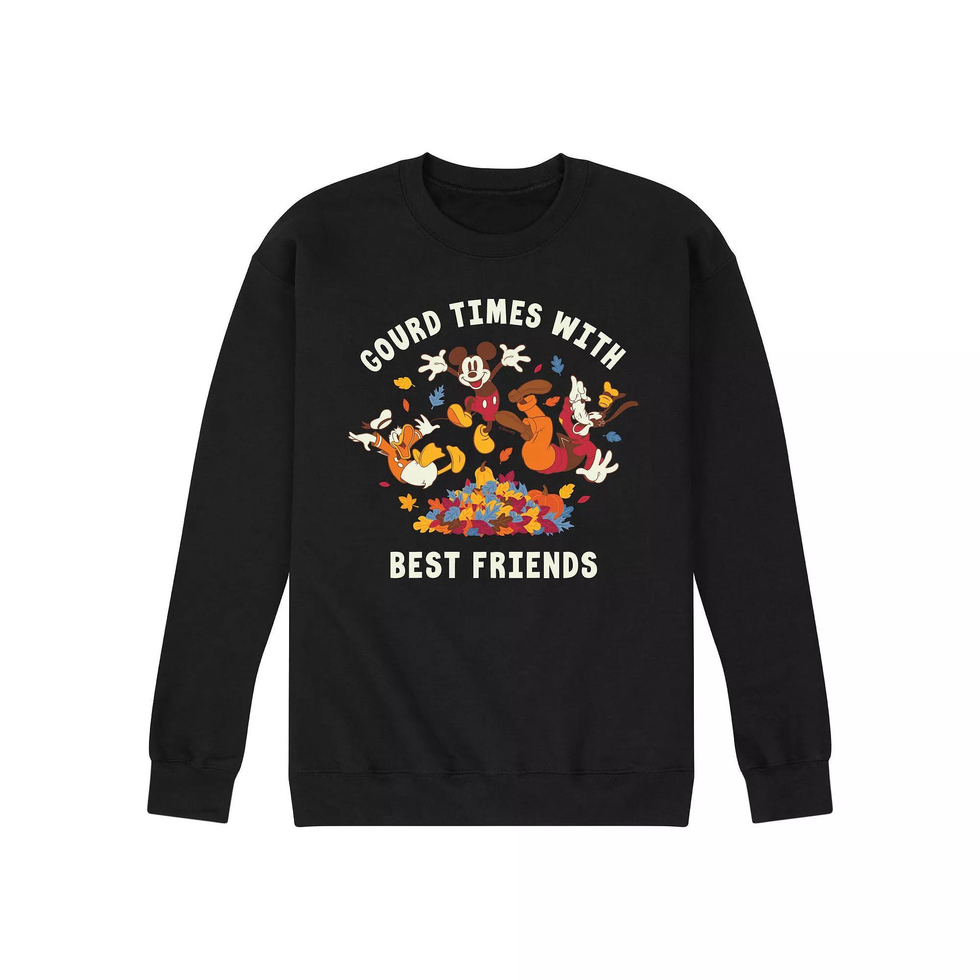 Disney's Mickey Mouse & Friends Men's Gourd Times With Best Friends Fleece Sweatshirt, Size: XL, Black Product Image