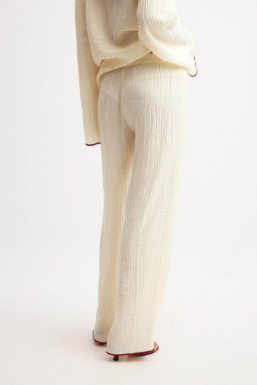 Crinkled Contrast Binding Pants Product Image