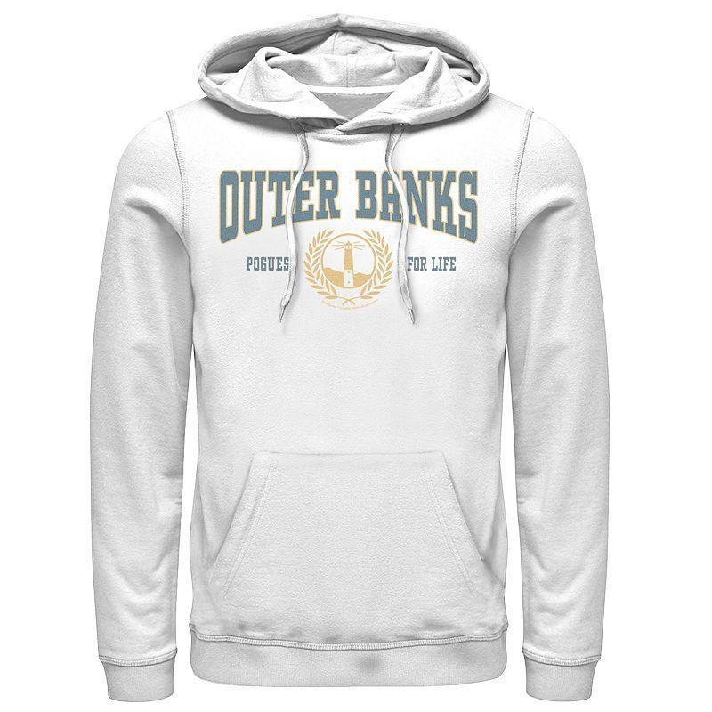 Men's Outer Banks Collegiate Style Crest Hoodie, Boy's, Size: Large, White Product Image