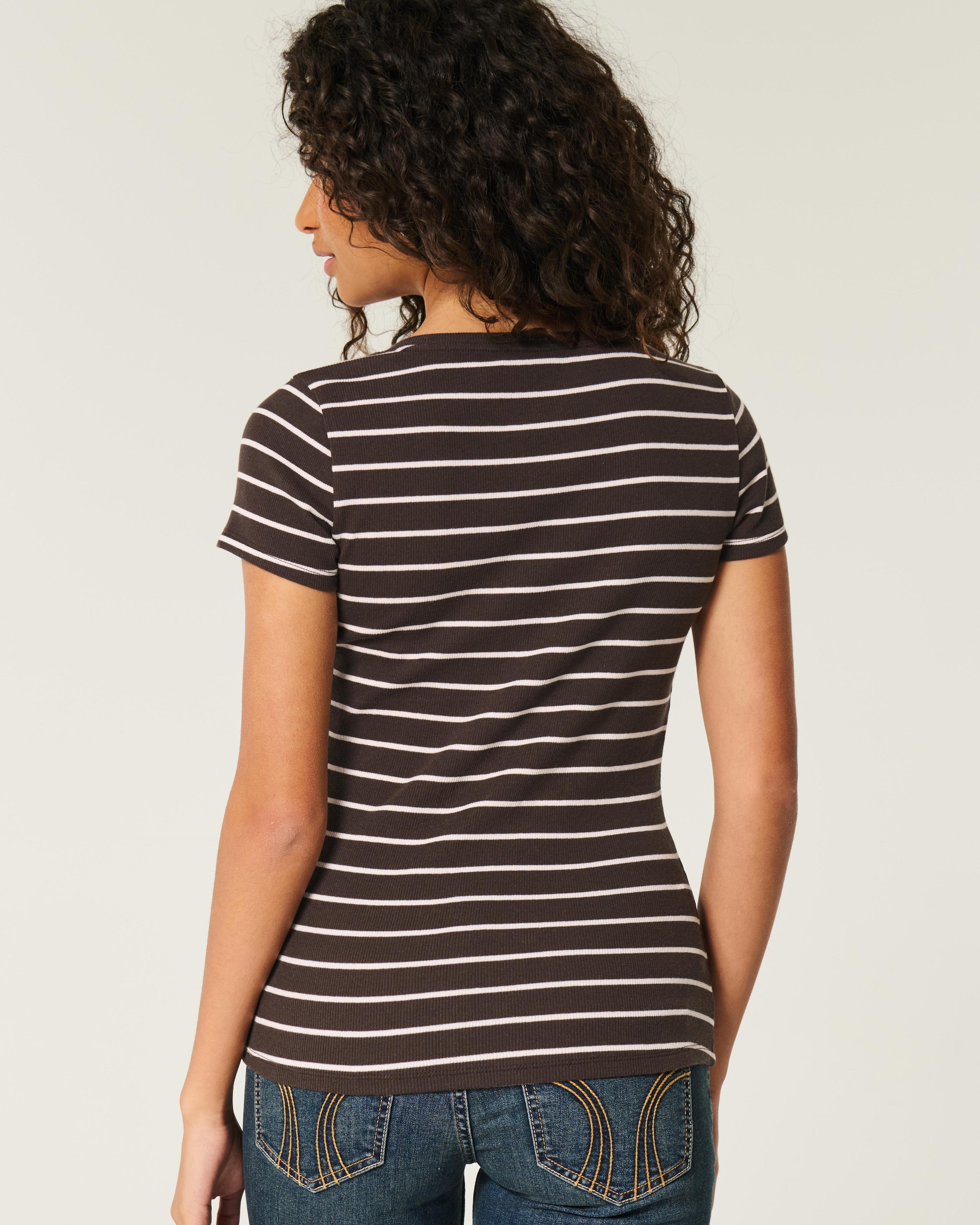 Ribbed Short-Sleeve Henley Product Image