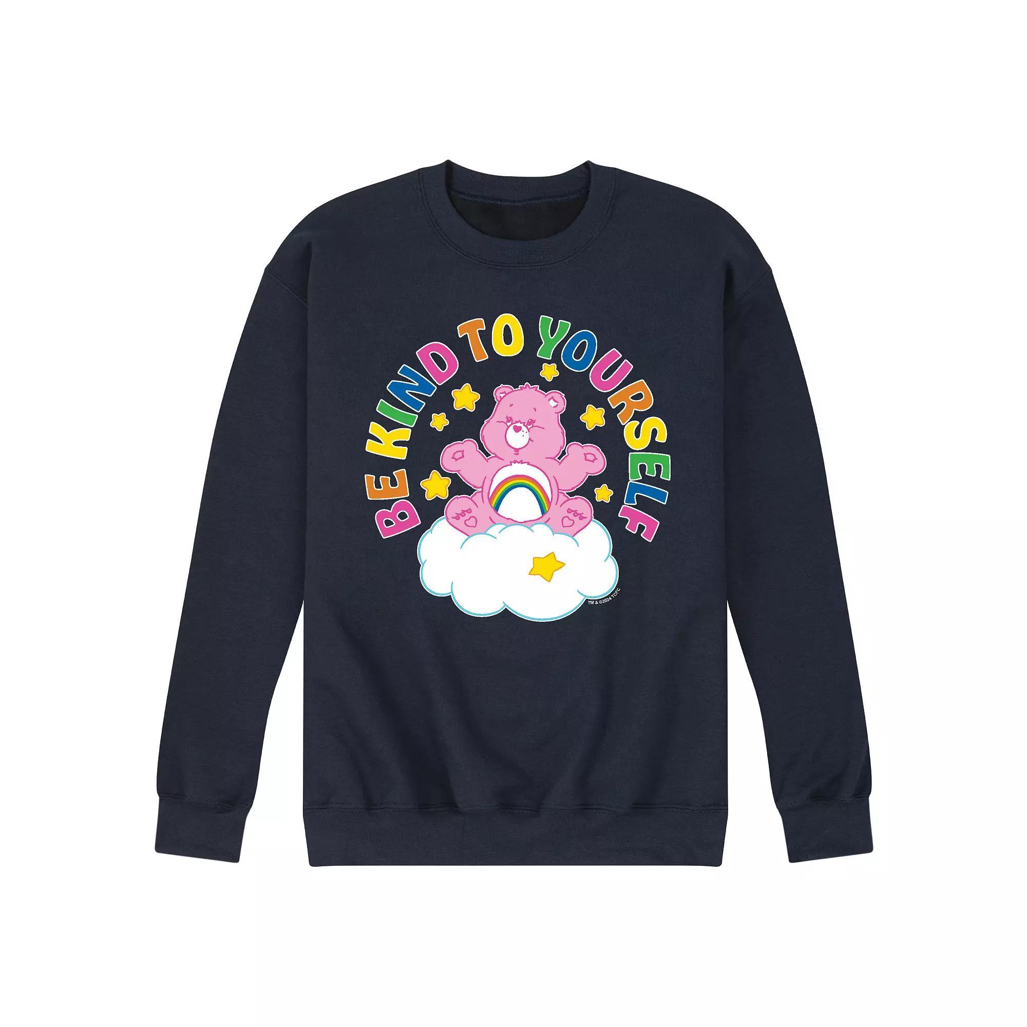 Men's Care Bears Be Kind To Yourself Fleece Sweatshirt, Size: XL, Black Product Image