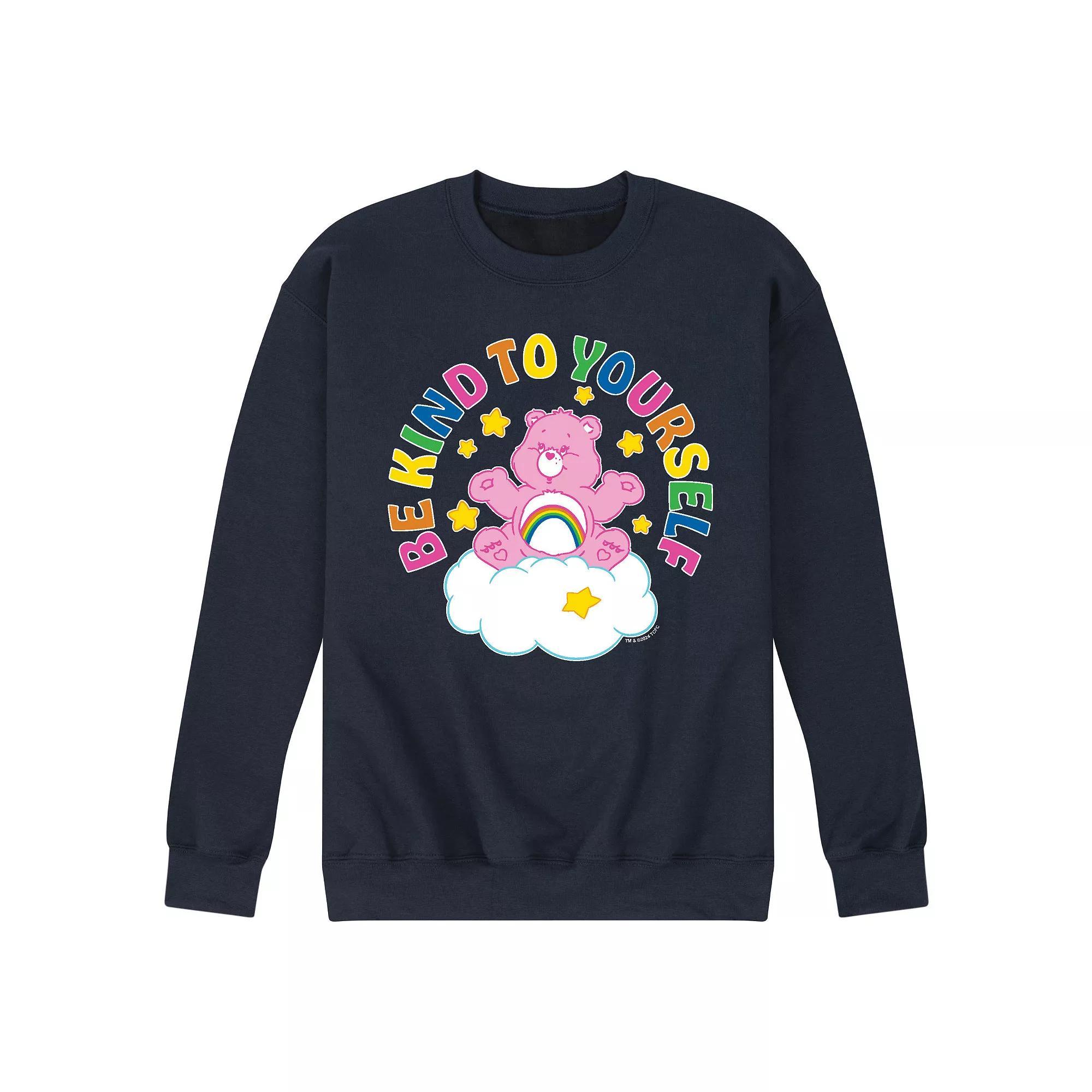 Men's Care Bears Be Kind To Yourself Fleece Sweatshirt, Size: XL, Black Product Image