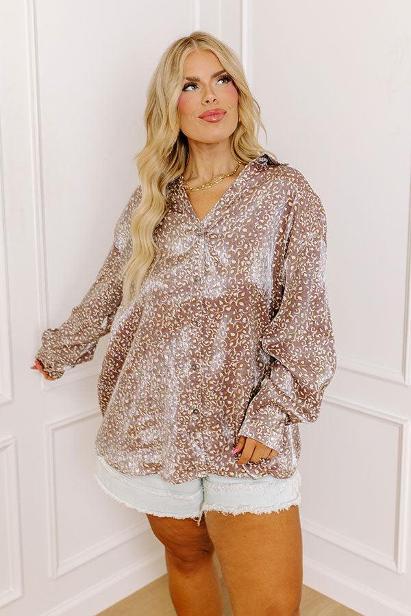 Dancing In The Street Leopard Top In Purple Curves Product Image