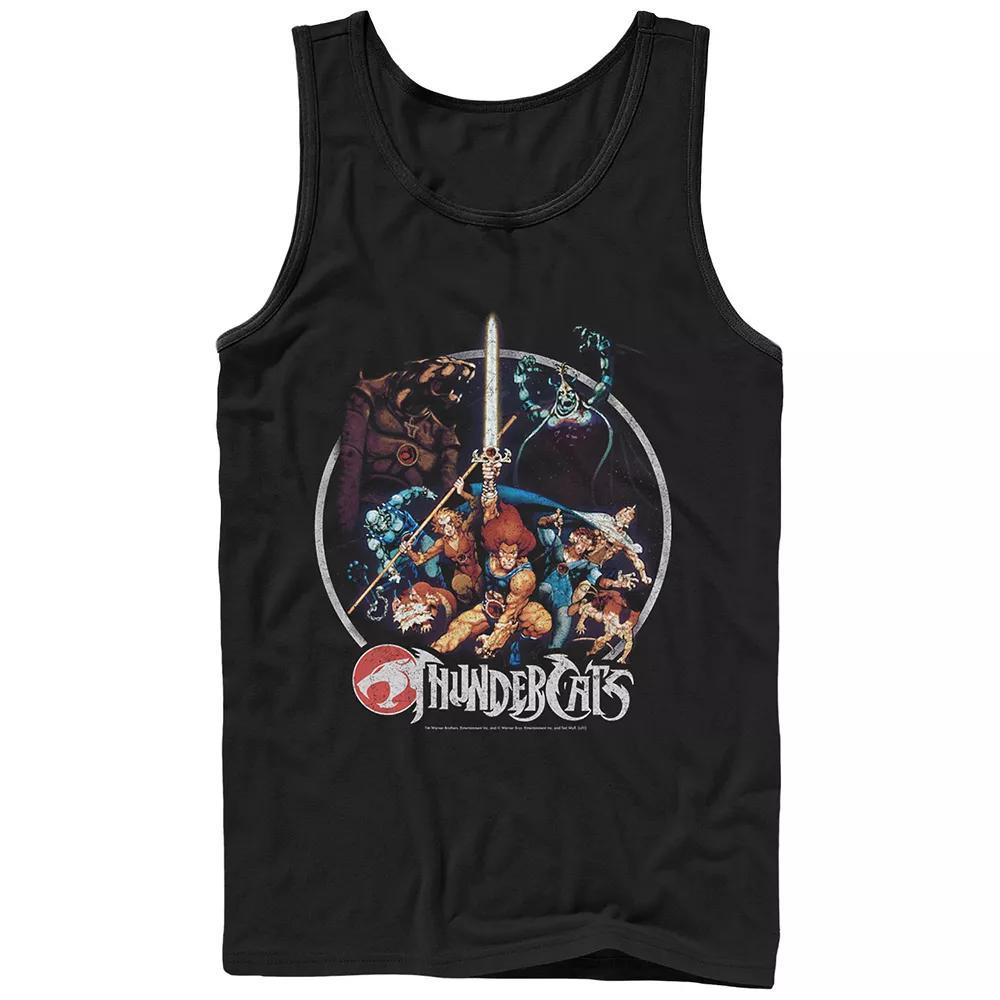 Men's Thundercats Vintage Distressed Poster Graphic Tank Top, Size: XL, Black Product Image