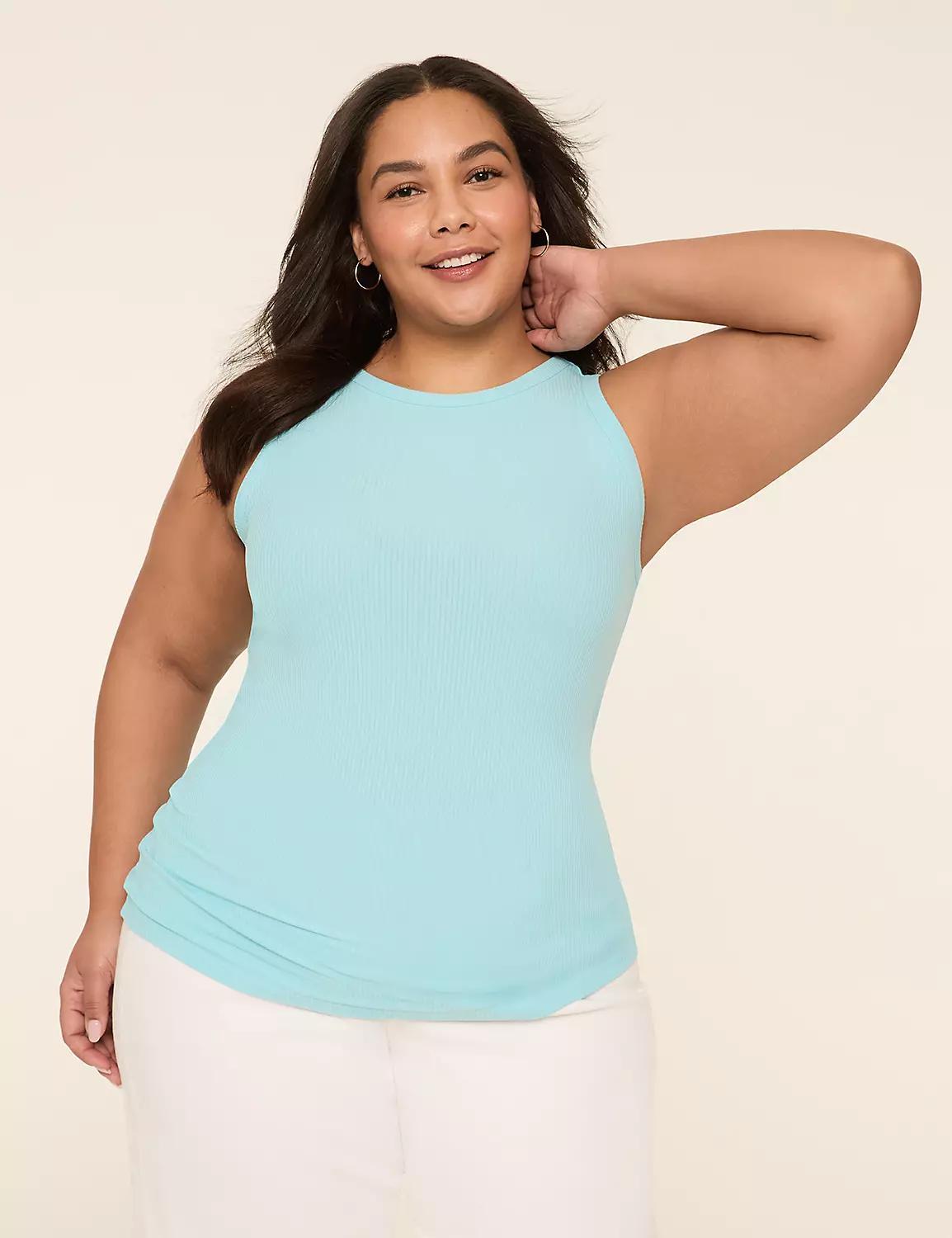 High-Neck Rib Tank Product Image