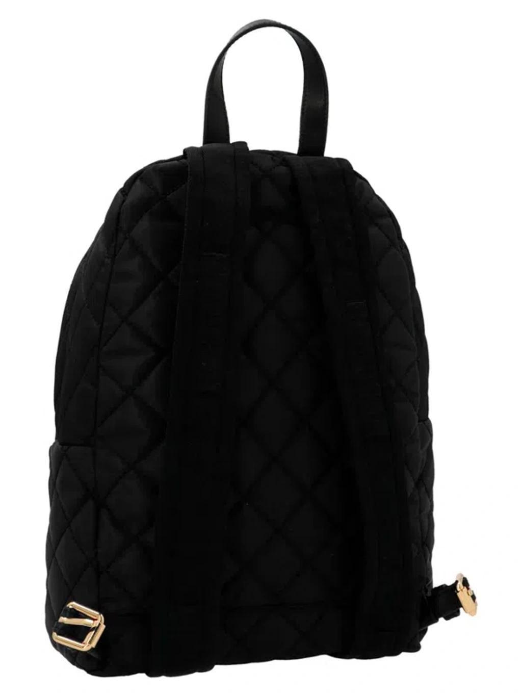 MOSCHINO Black Medium Logo Backpack Product Image