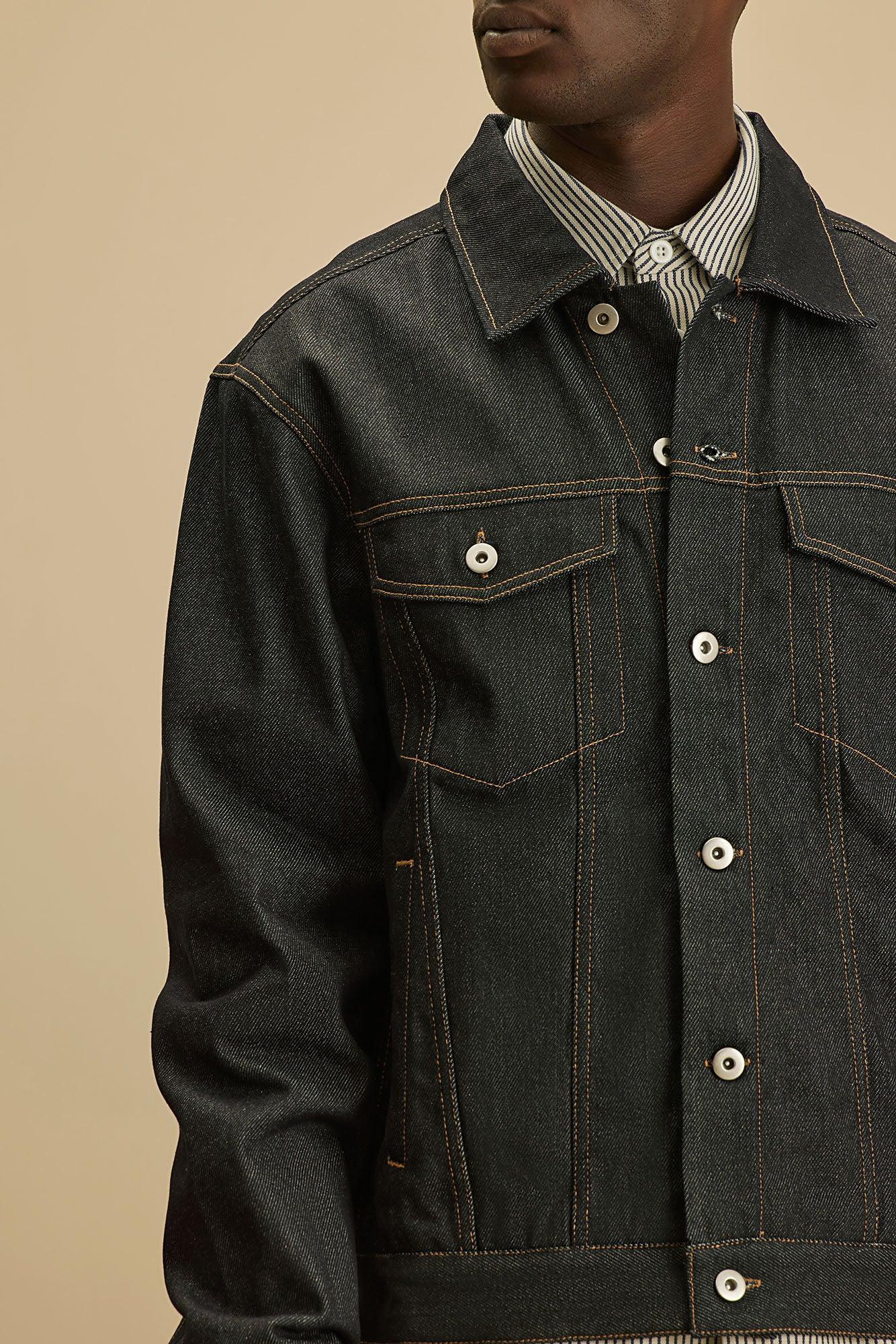 Collin Raw Denim Trucker Jacket - Indigo Product Image