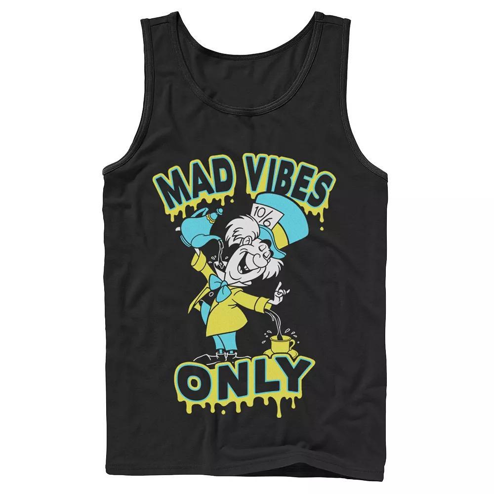 Disney's Alice In Wonderland Mad Hatter Mad Vibes Only Men's Tank Top, Size: XL, Black Product Image