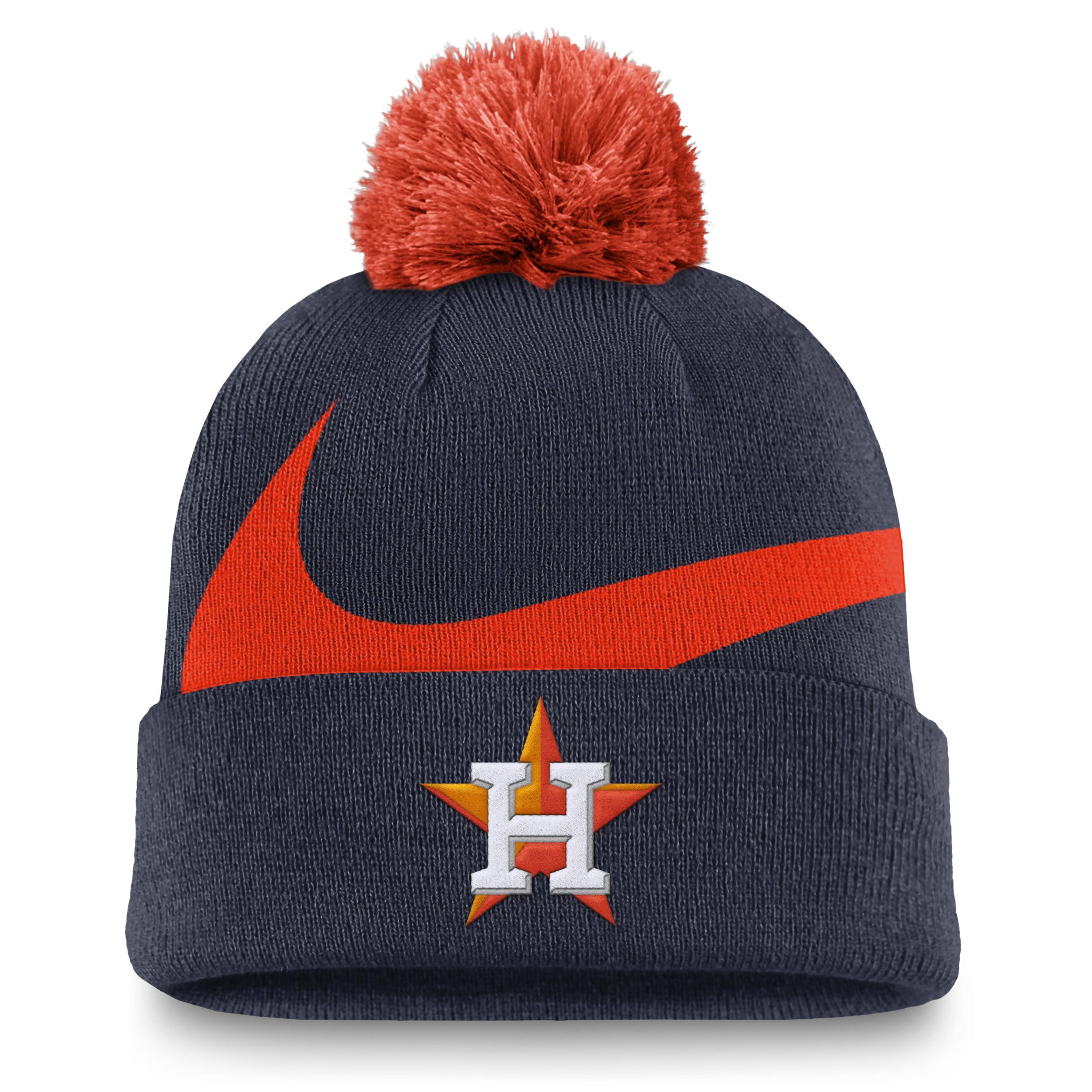 Houston Astros Peak Nike Mens MLB Cuffed Pom Beanie Product Image