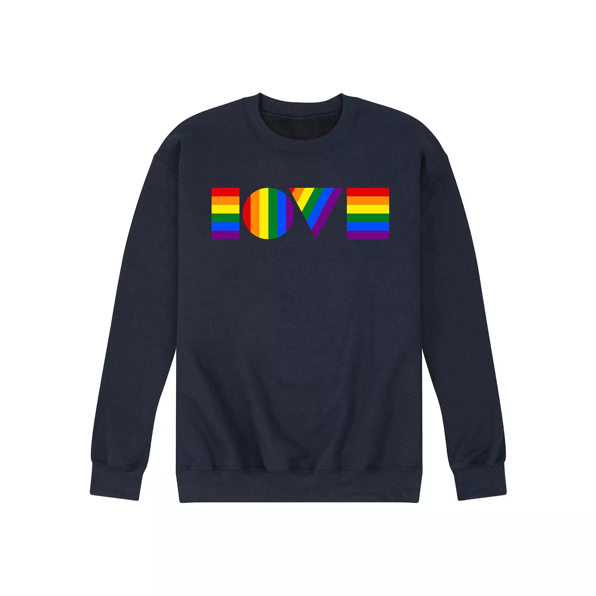 Men's Pride Love Fleece Sweatshirt, Size: Medium, Blue Product Image