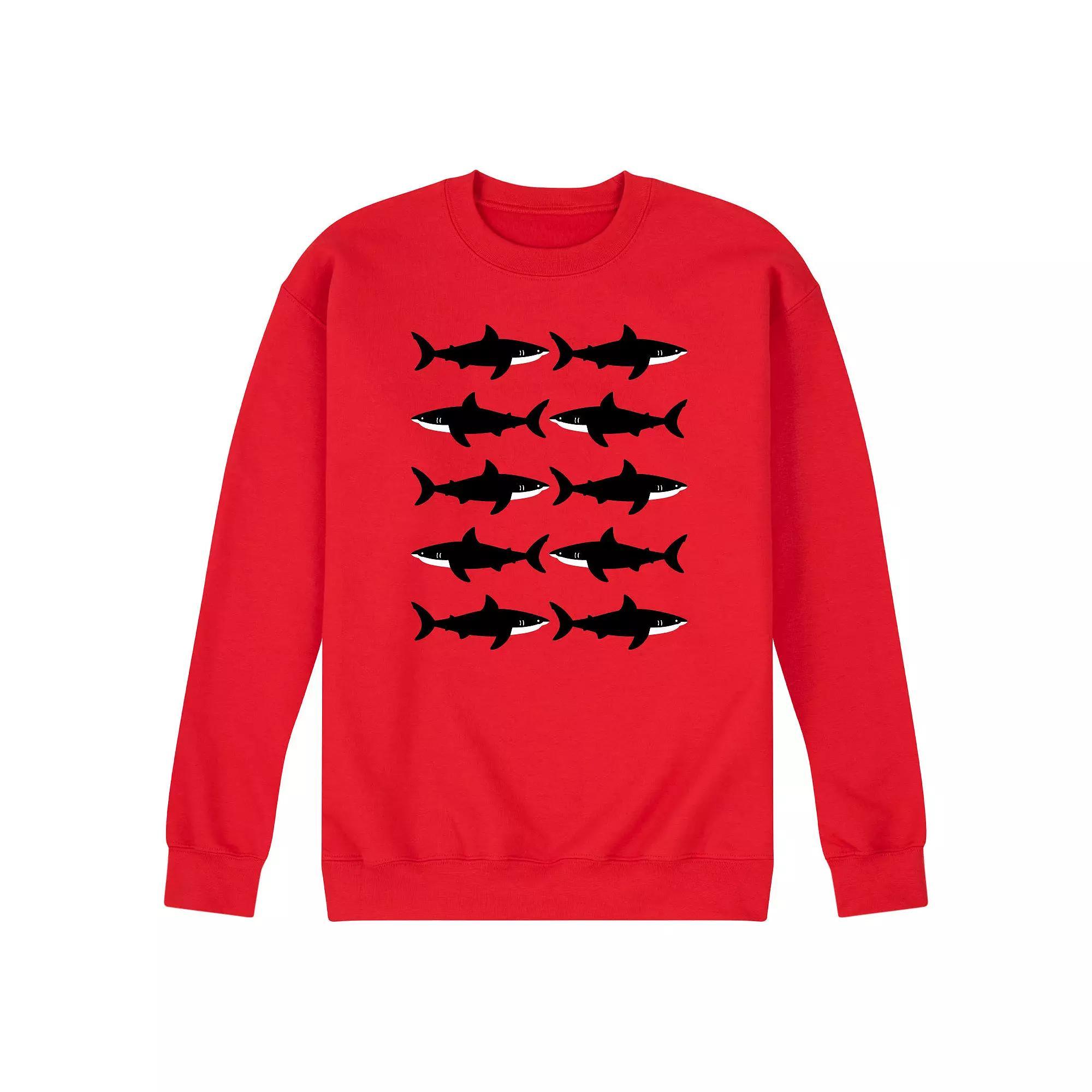 Men's Shark Grid Sweatshirt, Size: XXL, Red Product Image